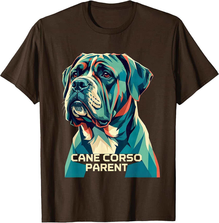 Men's Cane Corso Parent Dog Lover Italian Mastiff Everyday Wear T-Shirt - Brown