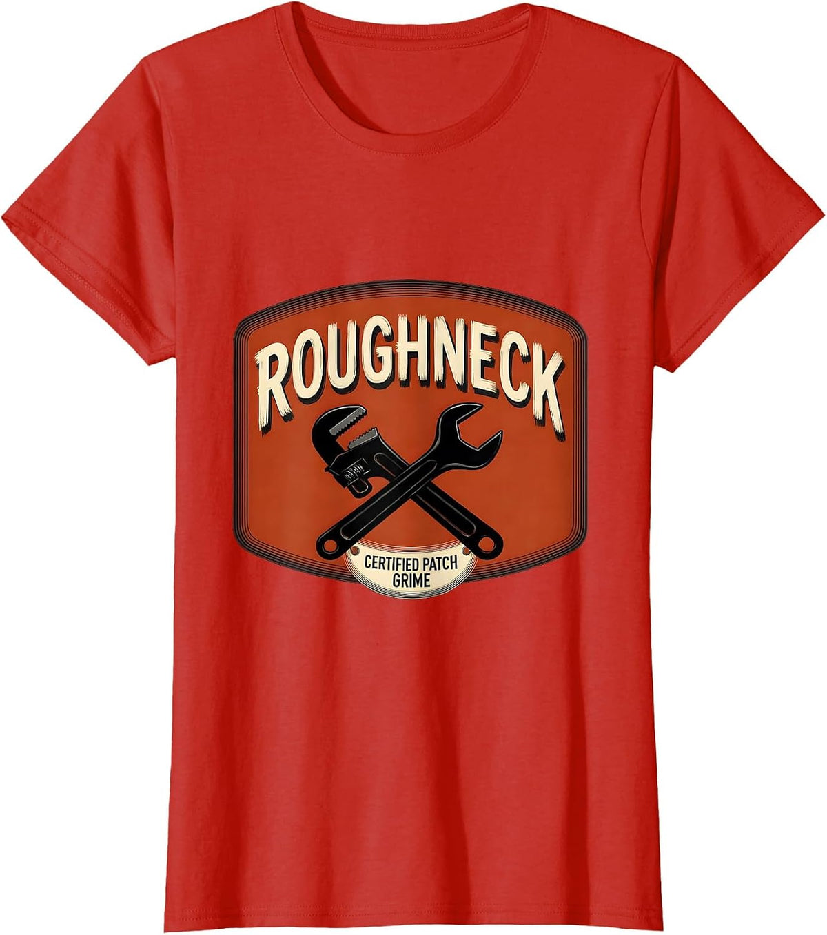Women's Roughneck Certified Patch Grime Oilfield Worker Rugged T-Shirt - Red