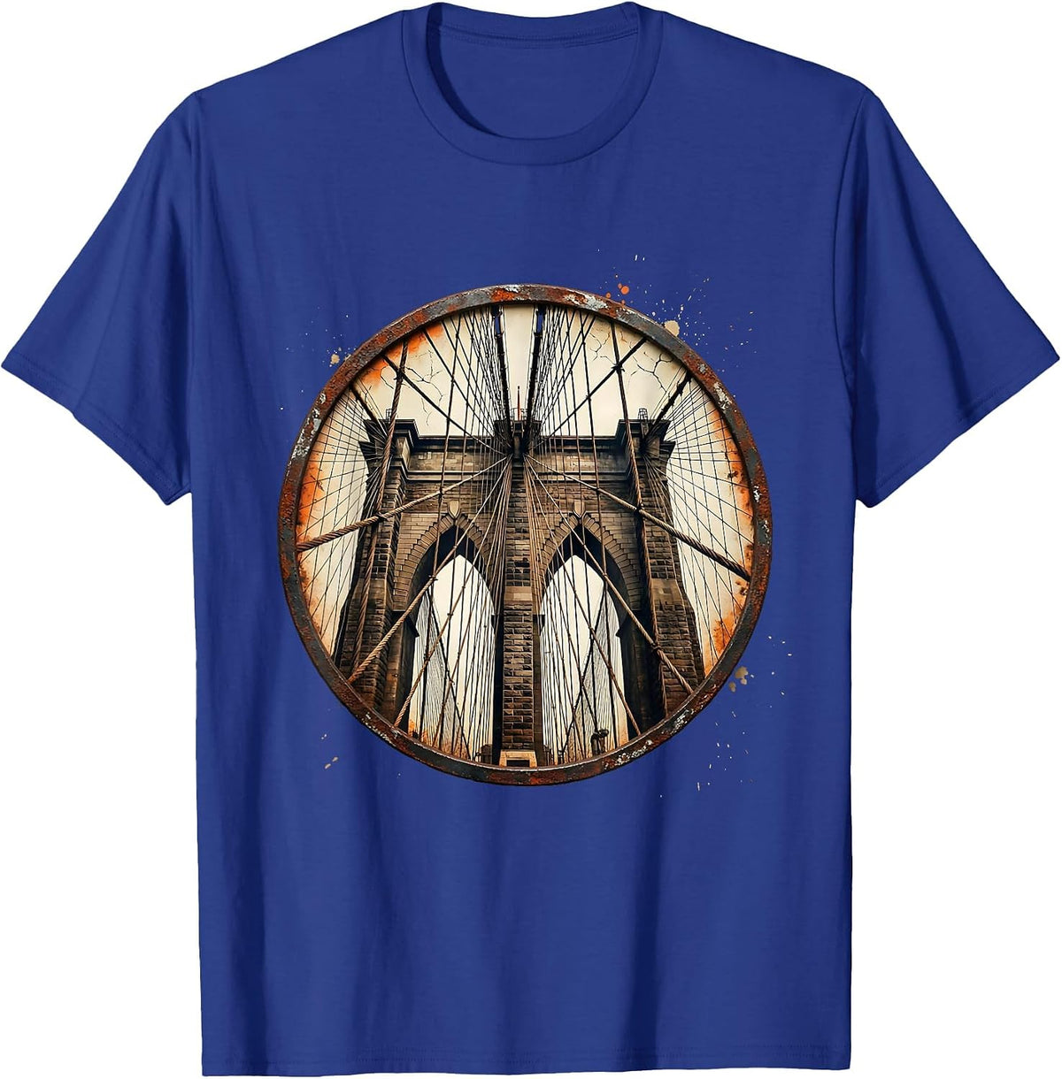 Men's Brooklyn Bridge Cable Angle New York Graphic T-Shirt - Royal Blue