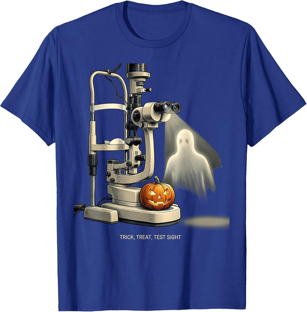 Trick Treat Test Sight Funny Optometrist Halloween Eye T-Shirt - Royal Blue