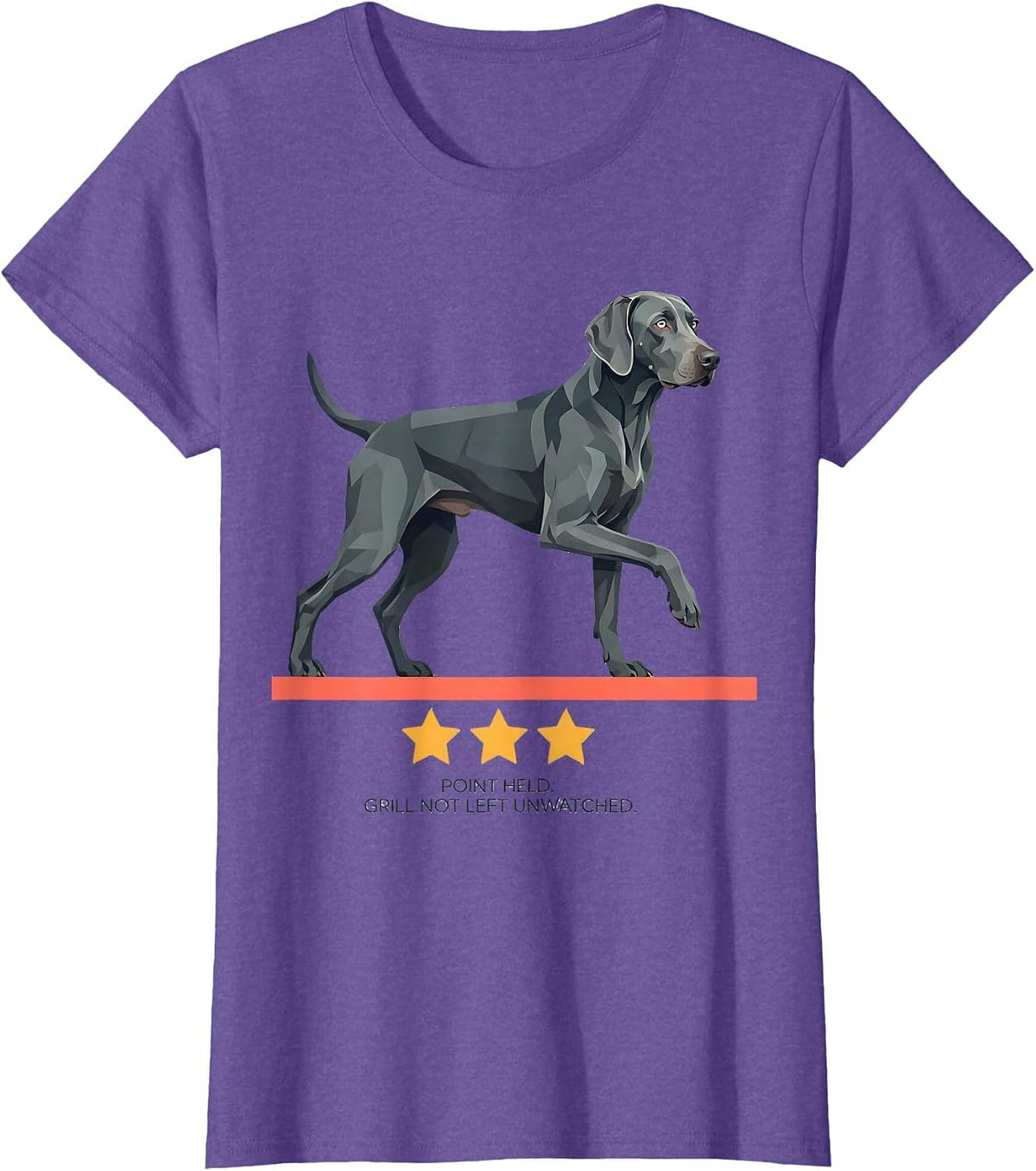 Point Held Grill Not Left Unwatched Weimaraner Patriotic 4th T-Shirt - Purple Heather