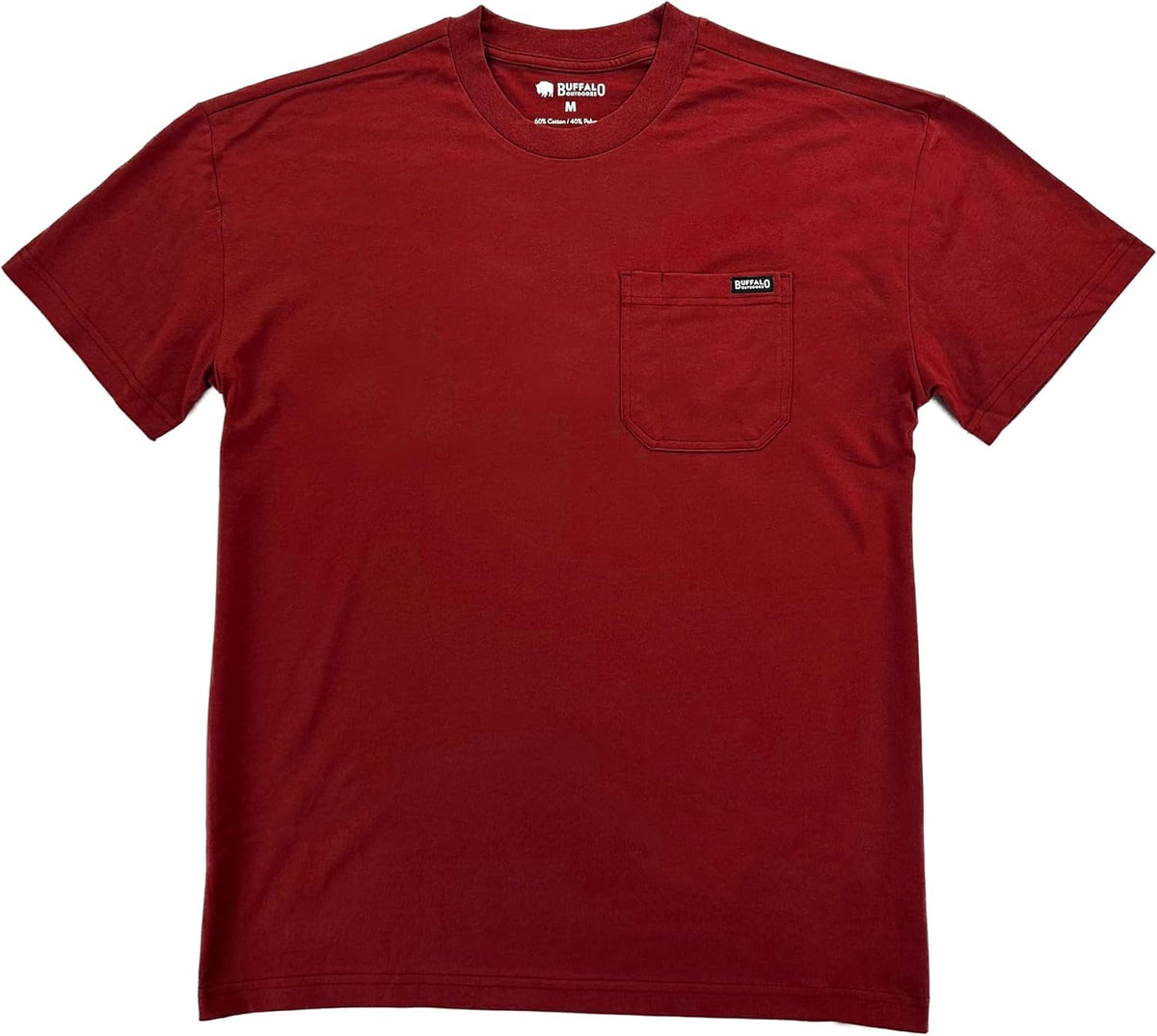 Buffalo Outdoors® Workwear Men's Heavyweight Pocket T-Shirt - Burgundy