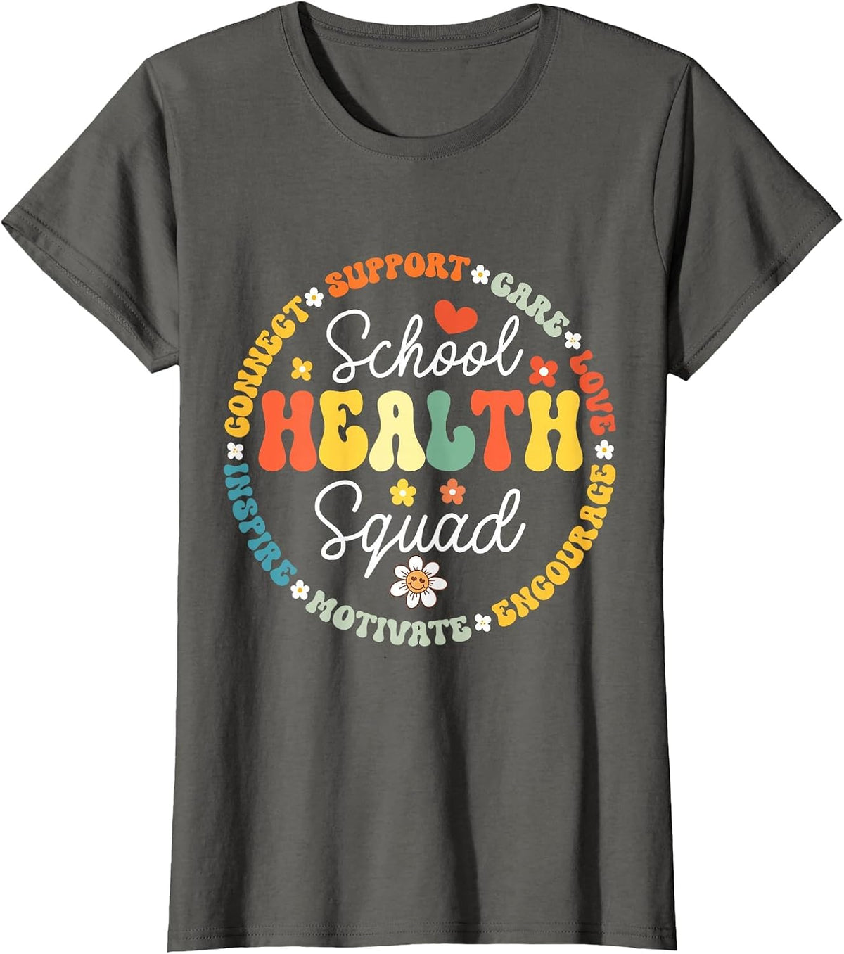 School Health Squad Funny Back to School Nurse Squad T-Shirt - Asphalt Grey