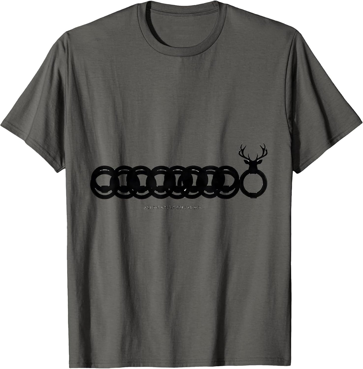Men's Ask Me About Collar Nine Funny Christmas Deer Hunter Gift T-Shirt - Asphalt Grey