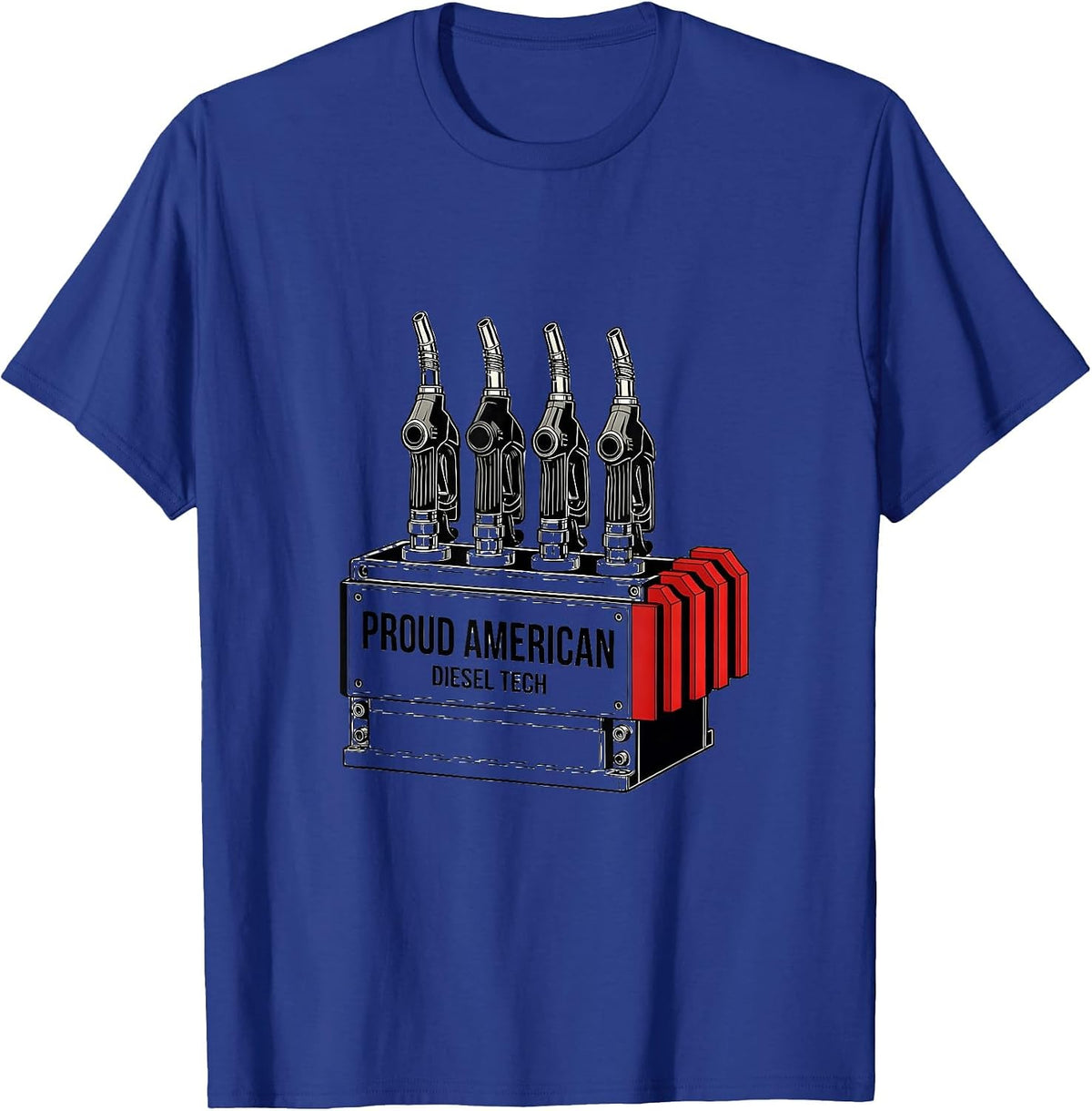 Proud American Diesel Tech Patriotic Diesel Tech Oilfield T-Shirt - Royal Blue