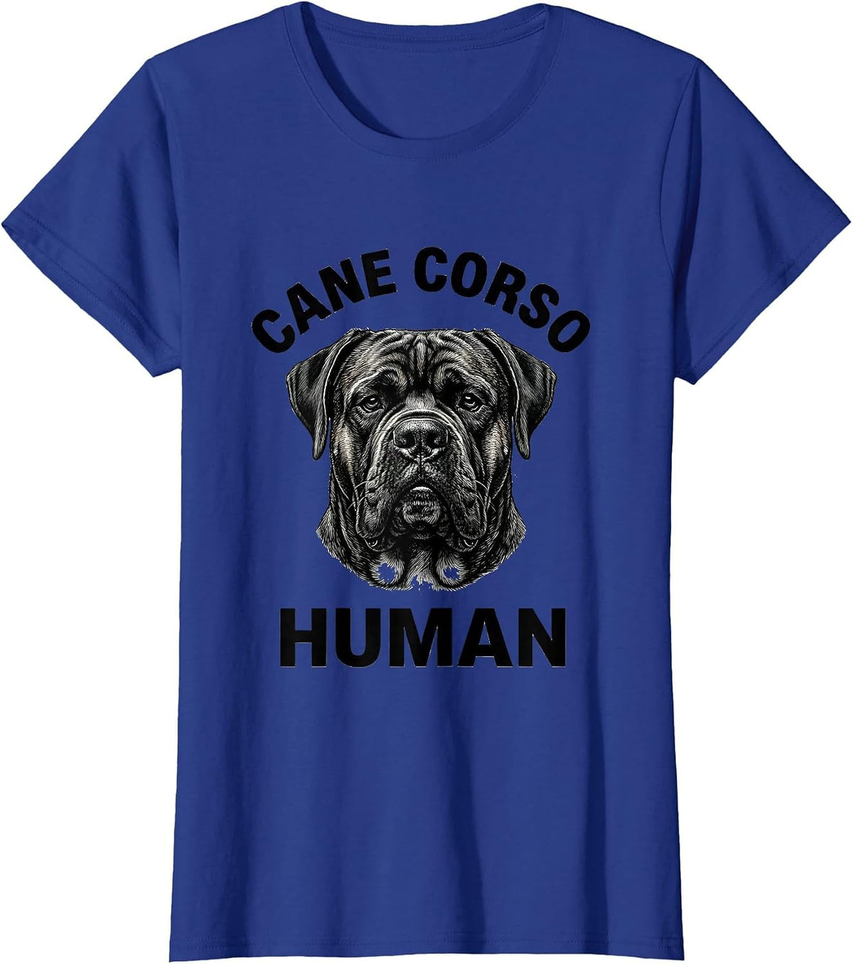 Women's Cane Corso Human Monochromatic Dog Owner Pride T-Shirt - Royal Blue