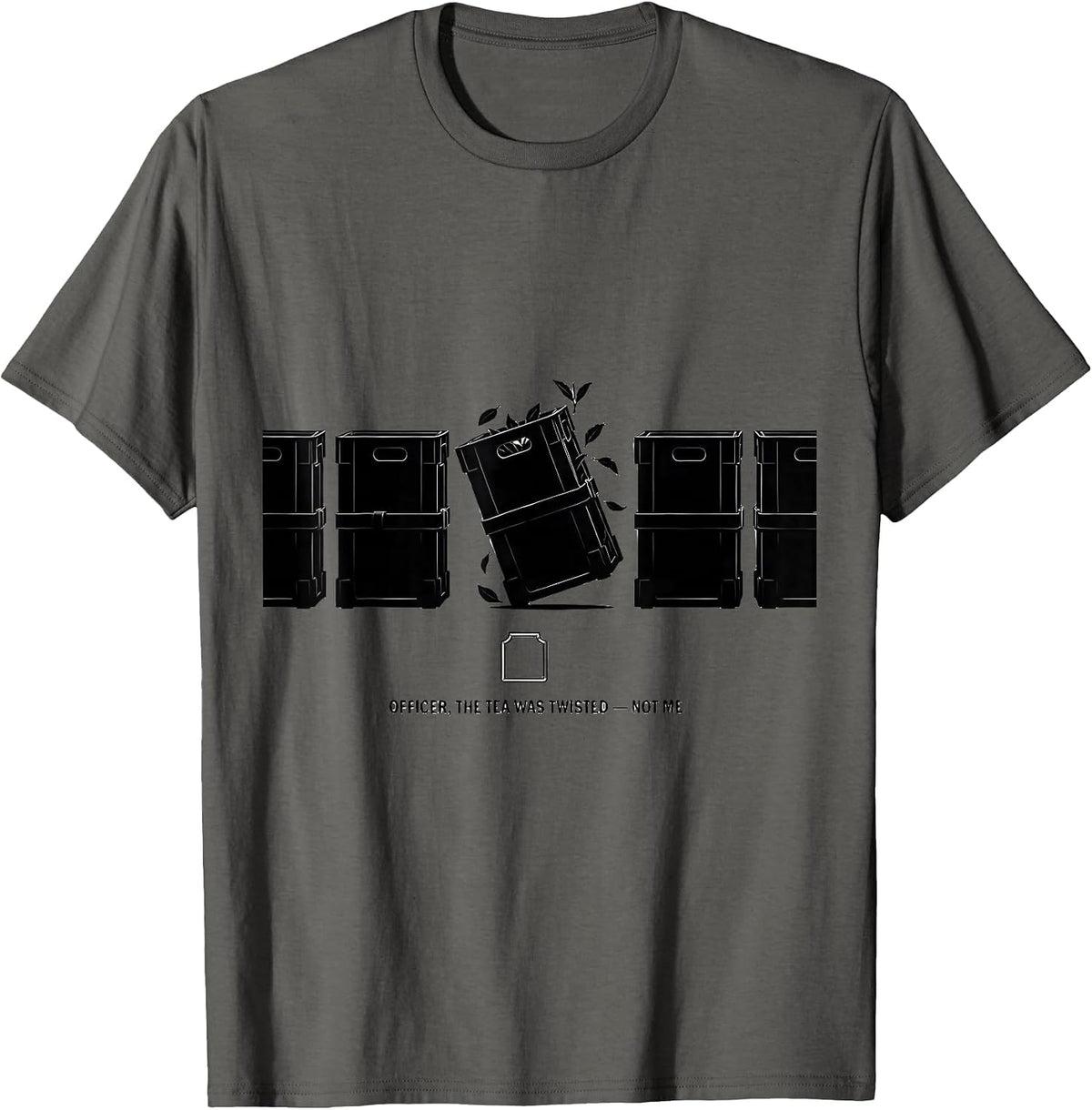 Men's Officer, The Tea Was Twisted — Not Me Funny History Teacher T-Shirt - Asphalt Grey