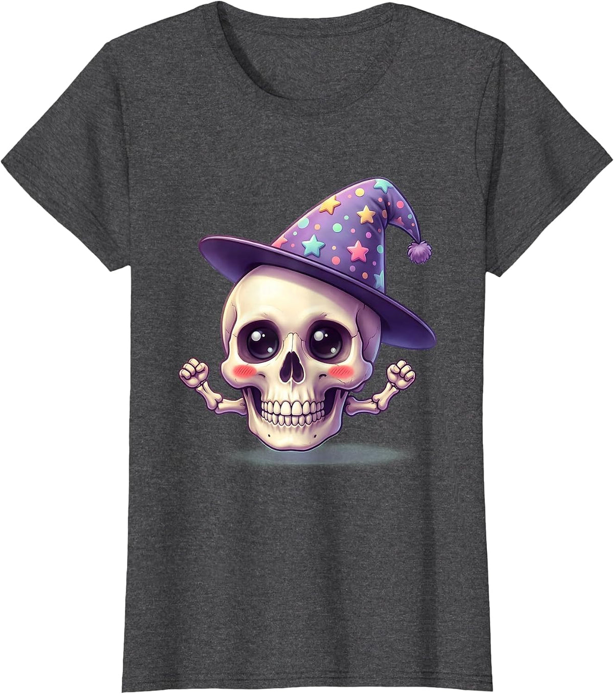 Women's Proud Dunce Skull Funny Gothic Humor Graphic T-Shirt - Dark Heather Grey