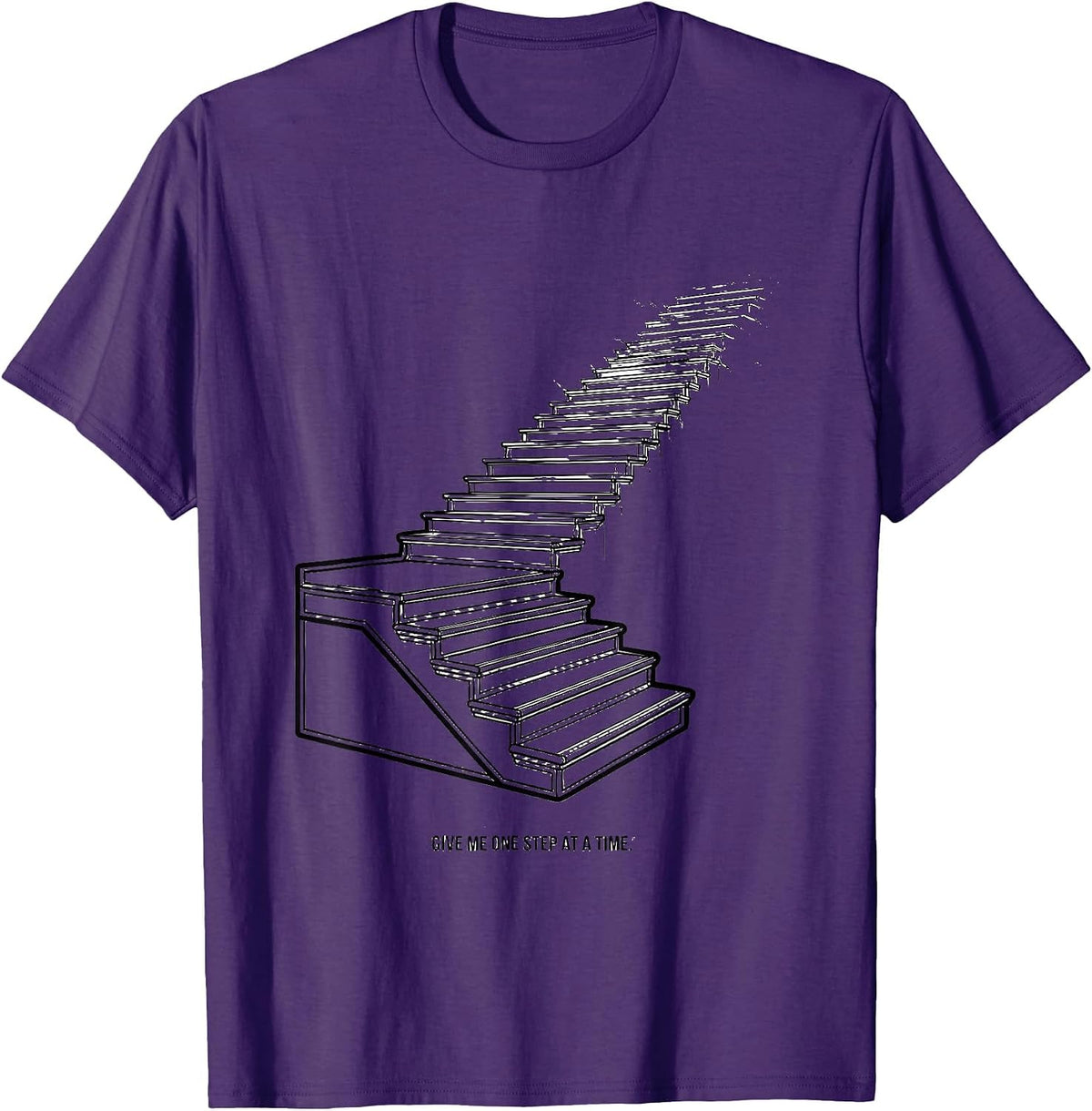 Men's Give Me One Step At A Time Neurodivergent ADHD Autism T-Shirt - Purple