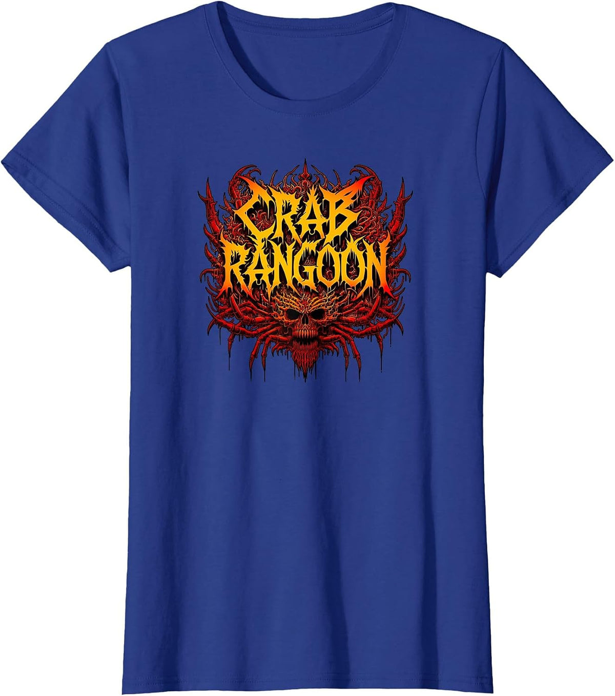 Crab Rangoon Heavy Metal Funny Art Death Metal T-Shirt - Royal Blue