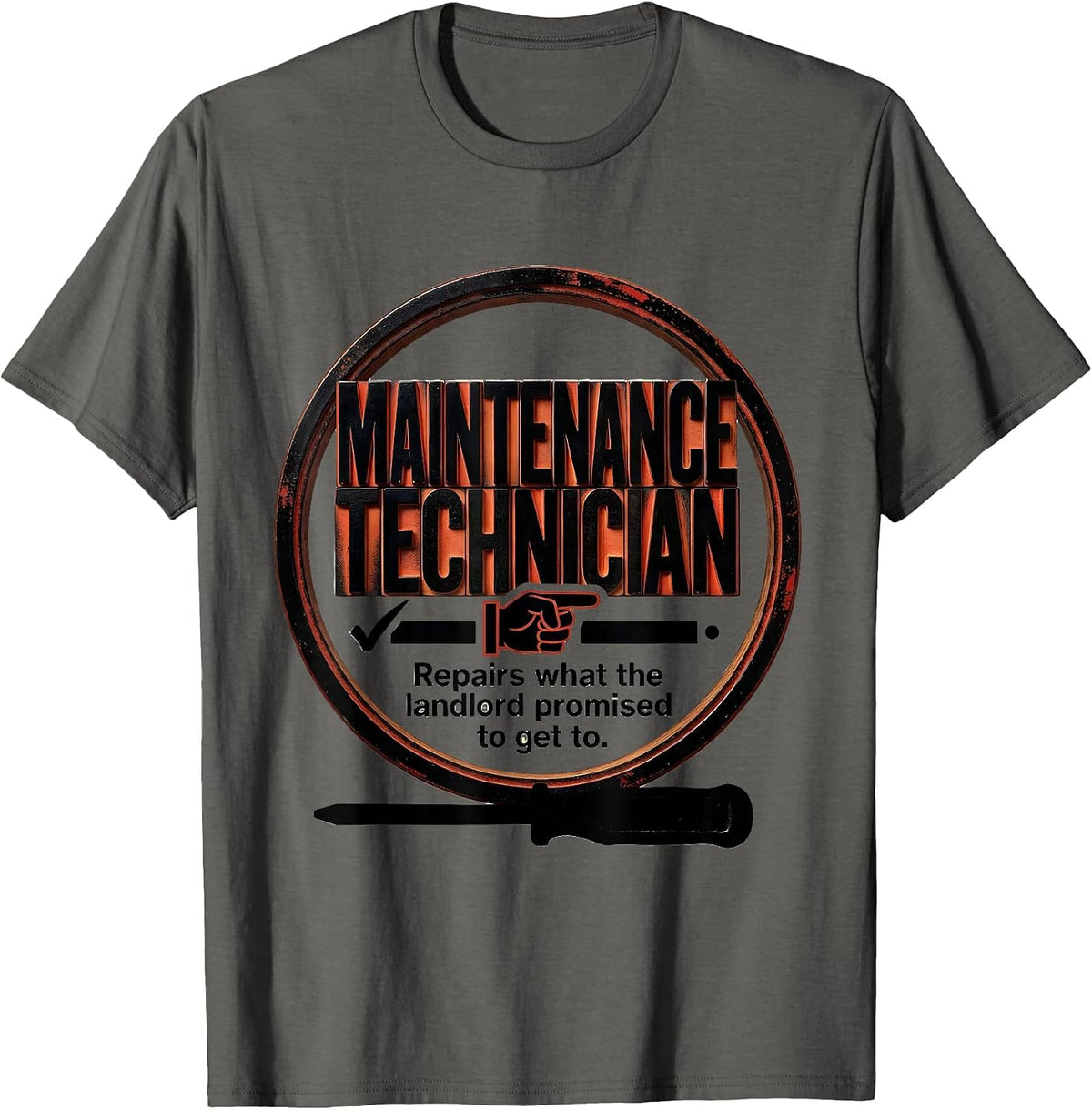 Maintenance Technician Repair Worker Job Definition Humor T-Shirt - Asphalt Grey