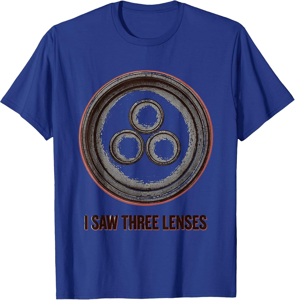 Men's I Saw Three Lenses Funny Optometrist Eye Doctor Christmas T-Shirt - Royal Blue