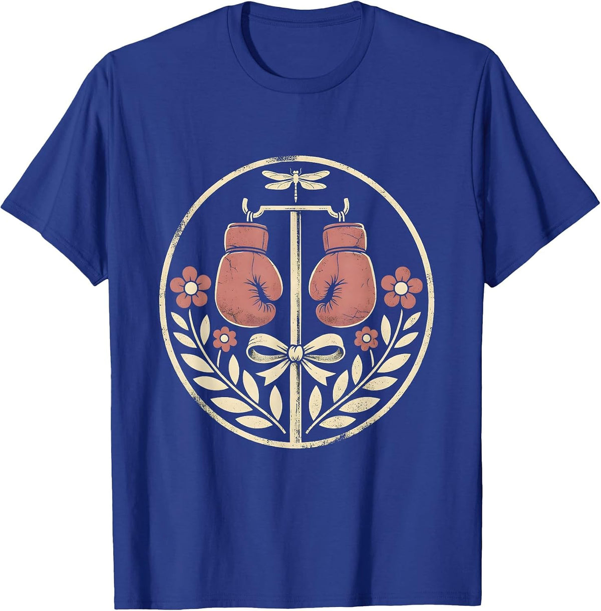 Men's Boxing Gloves IV Pole Breast Cancer Fighter Graphic T-Shirt - Royal Blue