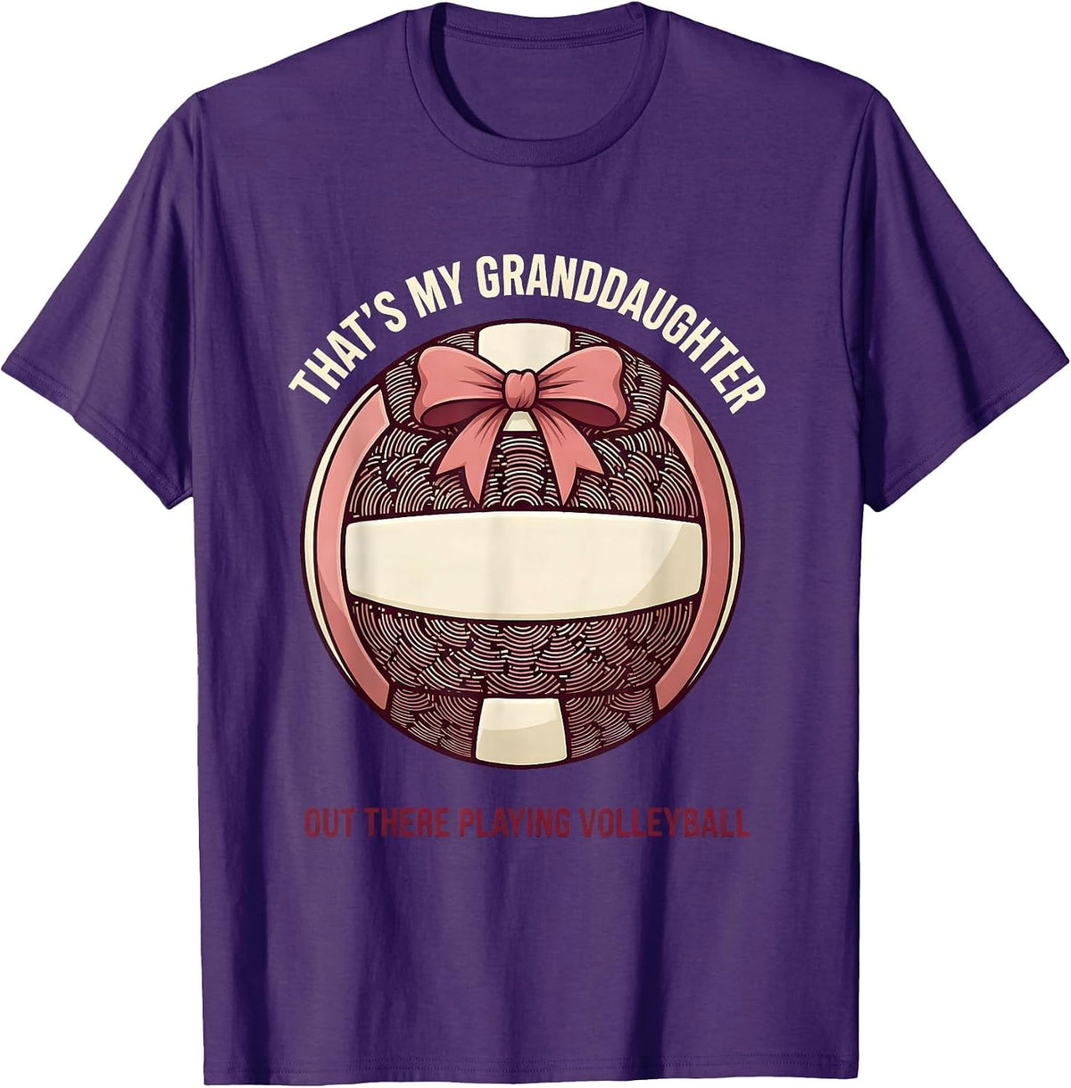 That's My Granddaughter Out There Playing Volleyball Grandma T-Shirt - Purple