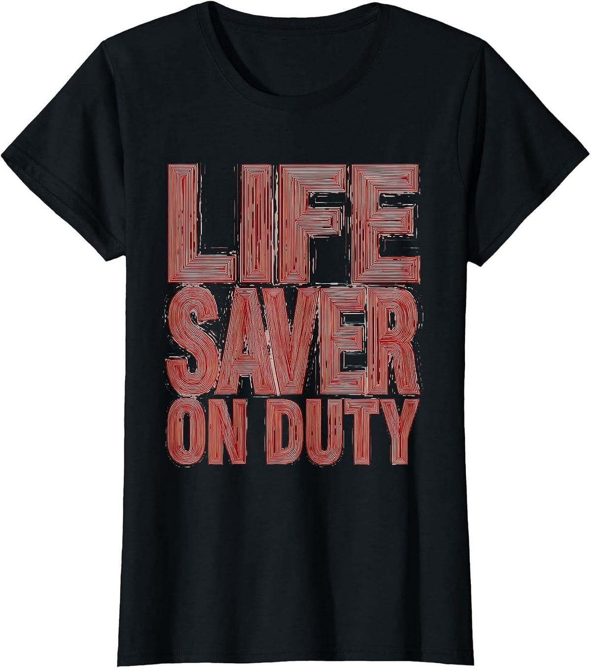 Life Saver On Duty EMT Graphic Design T-Shirt - Black