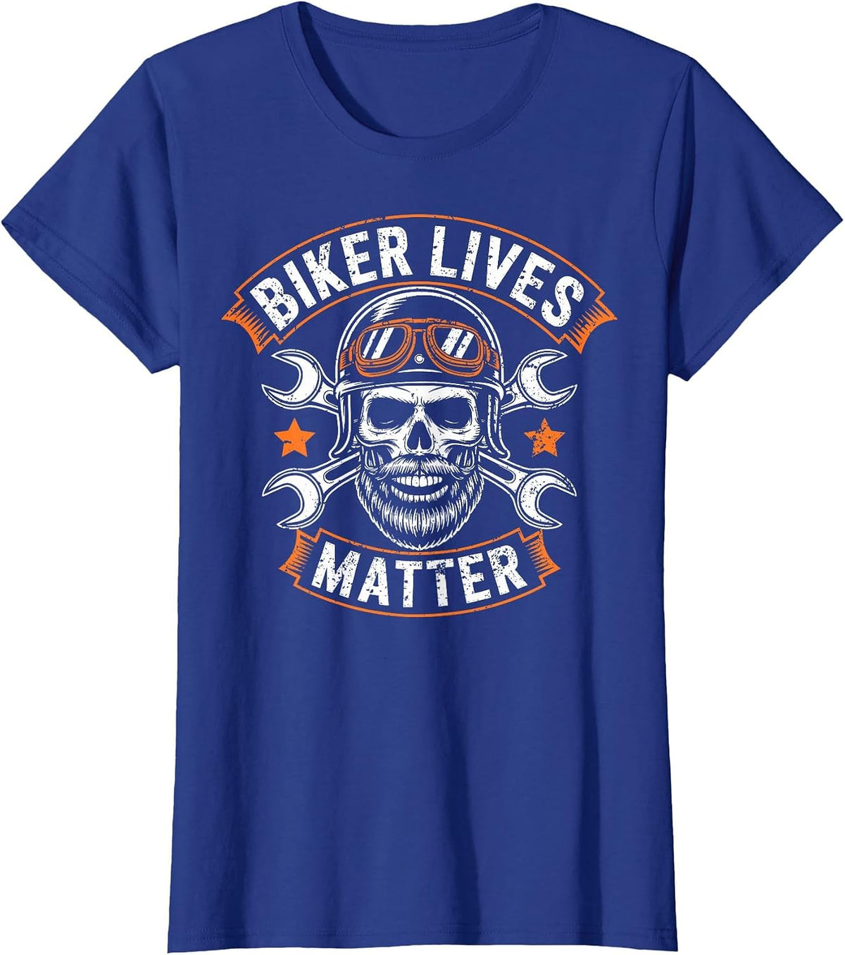 Skull Vintage Biker Lives Matter Motorcycles Riding Lover T-Shirt - Royal Blue
