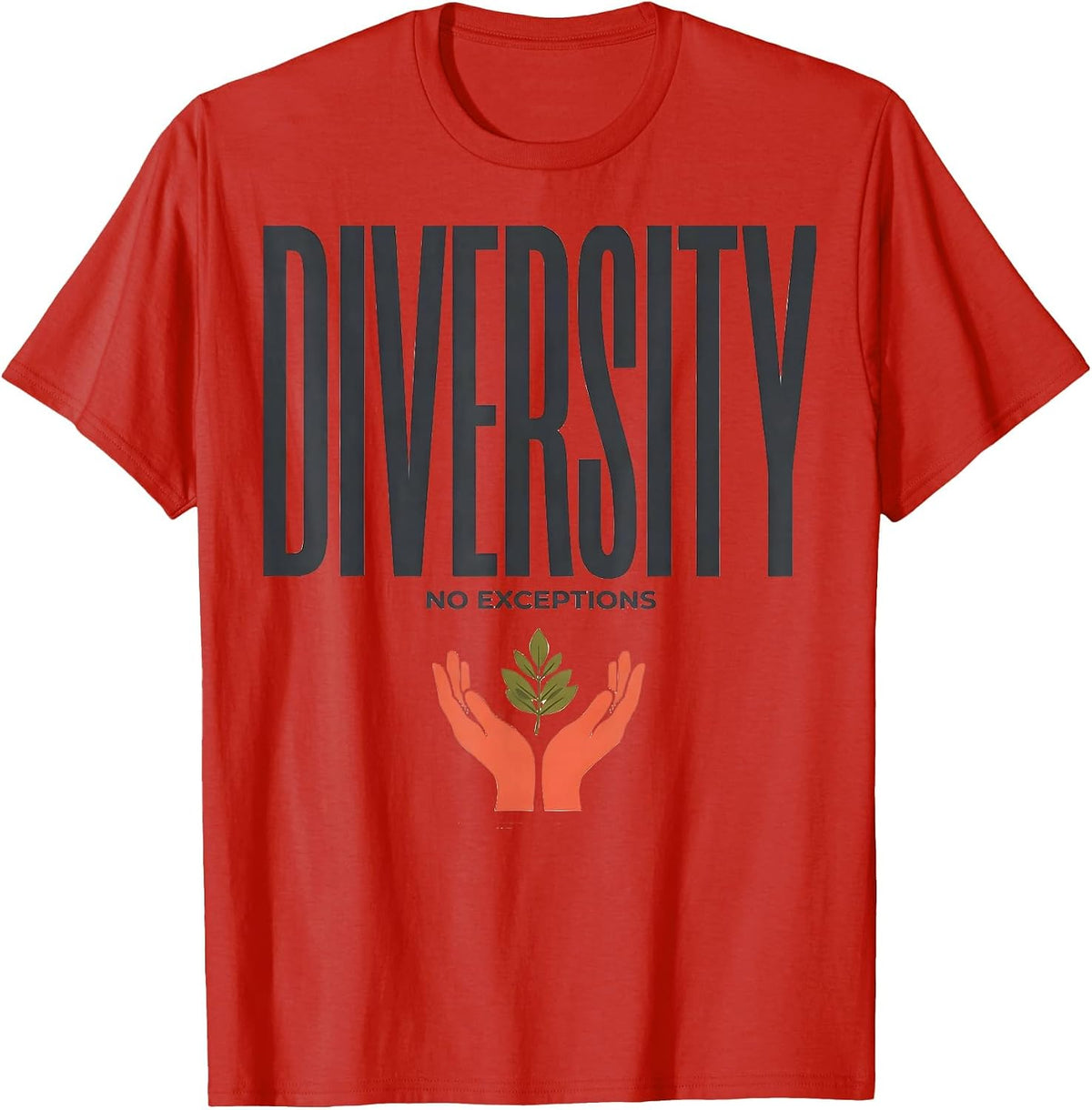 Men's Diversity No Exceptions Inclusive Values Human Rights T-Shirt - Red