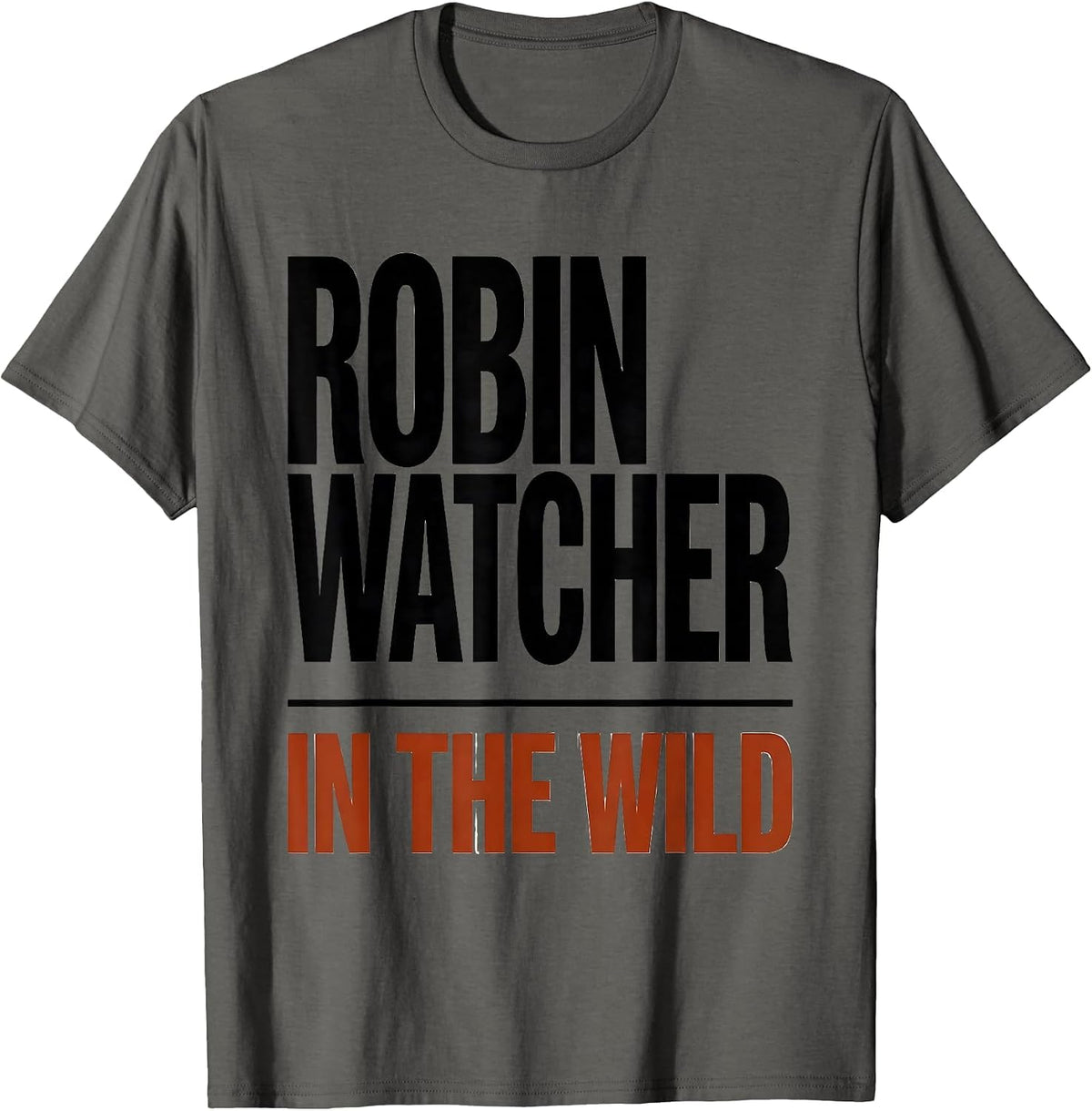 Robin Watcher in the Wild Bird Design T-Shirt - Asphalt Grey