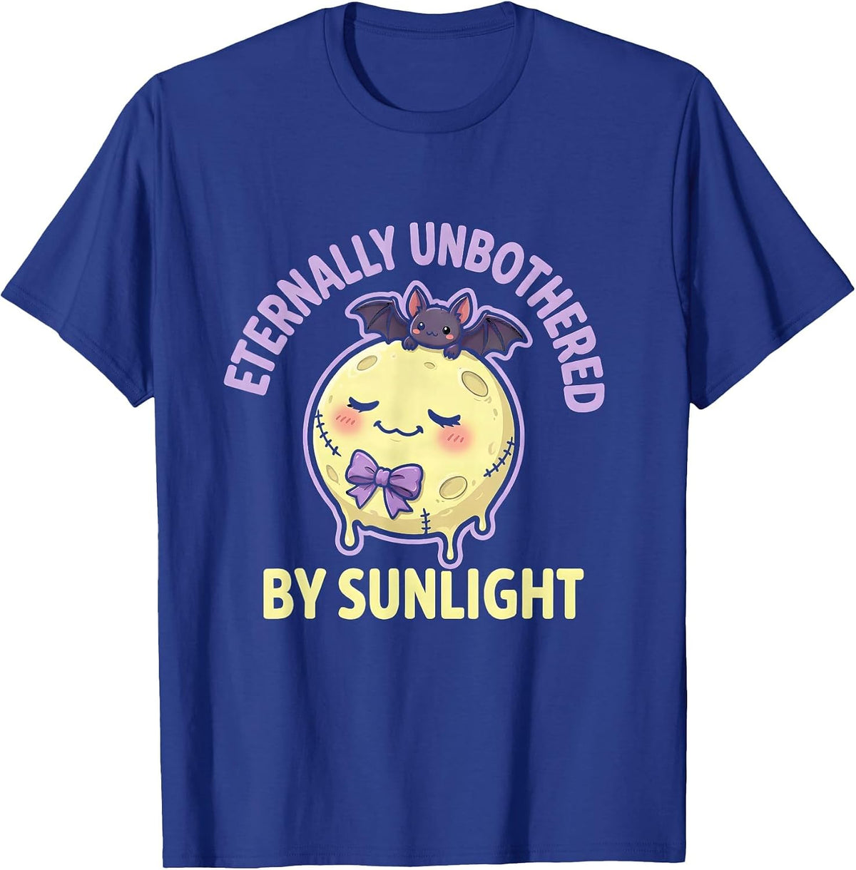 Men's Eternally Unbothered By Sunlight Goth Design T-Shirt - Royal Blue