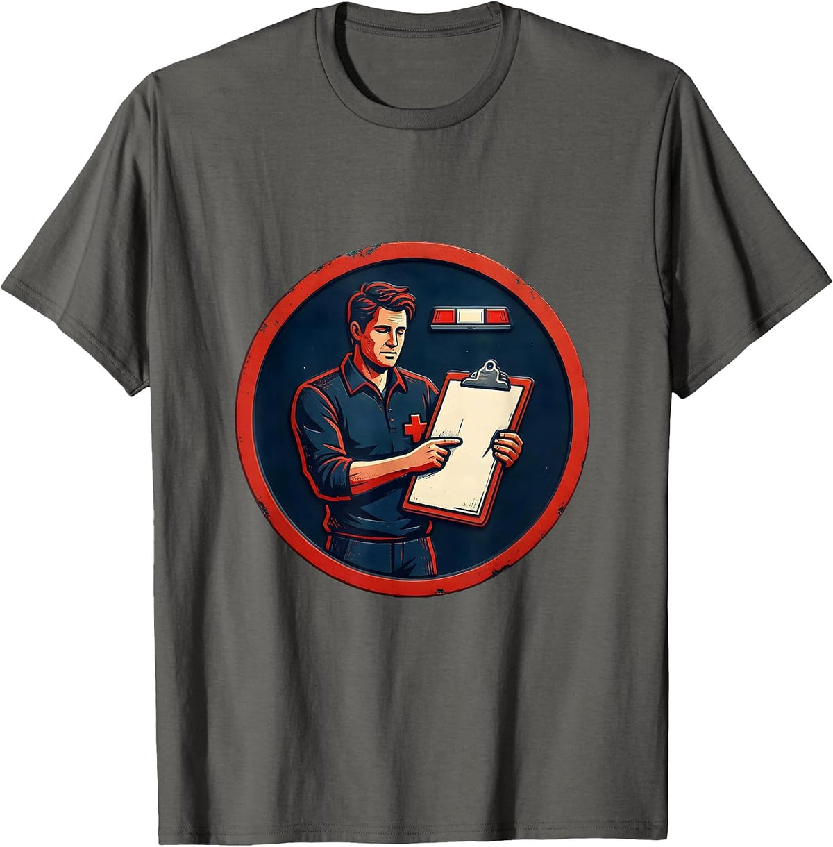 Men's EMT Mannequin Deadpan Humor Paramedic Gift T-Shirt - Asphalt Grey