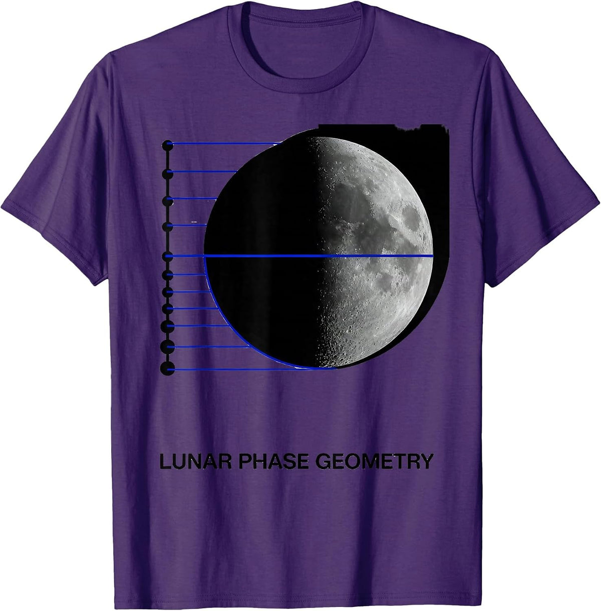 Men's Lunar Phase Geometry Astronomy Science Teacher Moon Phases T-Shirt - Purple