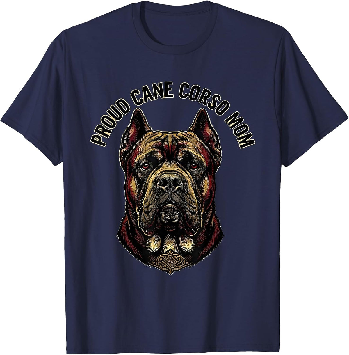 Proud Cane Corso Mom Tattoo Dog Lover Gift T-Shirt - Navy Blue