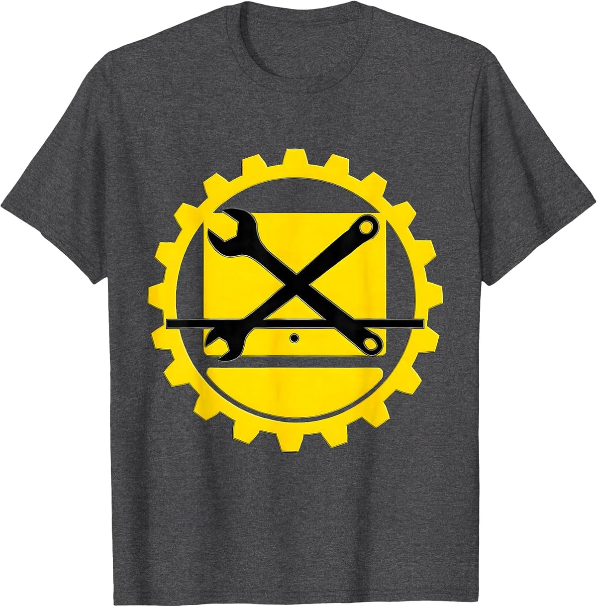 Maintenance Technician Badge Stencil Graphic Gift T-Shirt - Dark Heather Grey