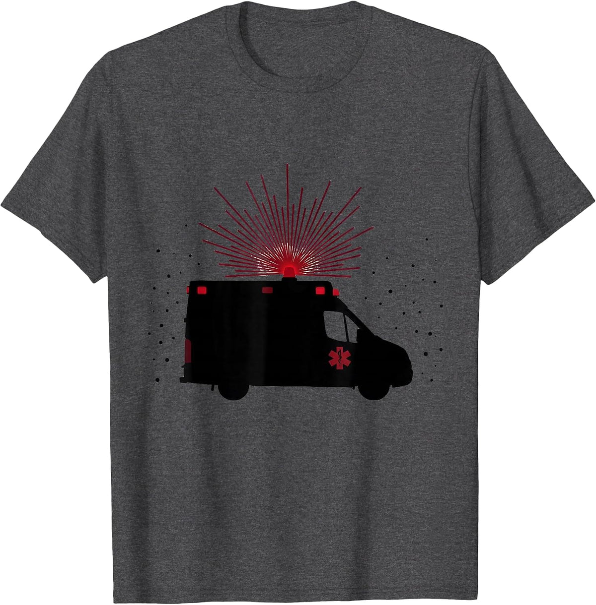 Men's Ambulance Silhouette Funny EMT Paramedic Gift T-Shirt - Dark Heather Grey