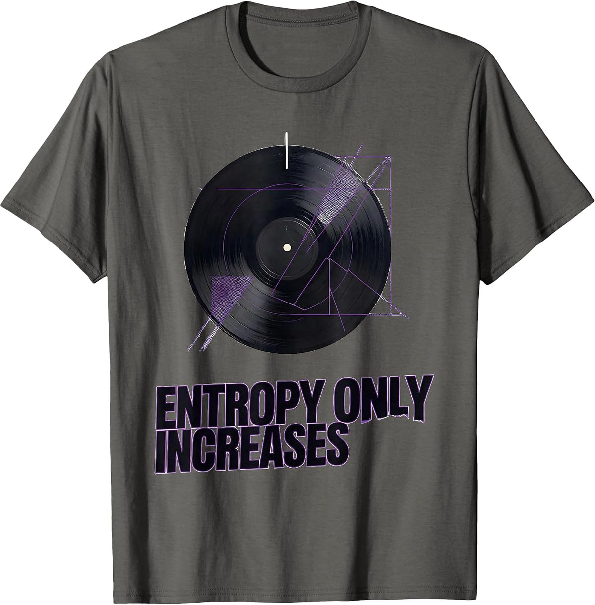 Entropy Only Increases New Wave Physics Nerd Astronomy T-Shirt - Asphalt Grey