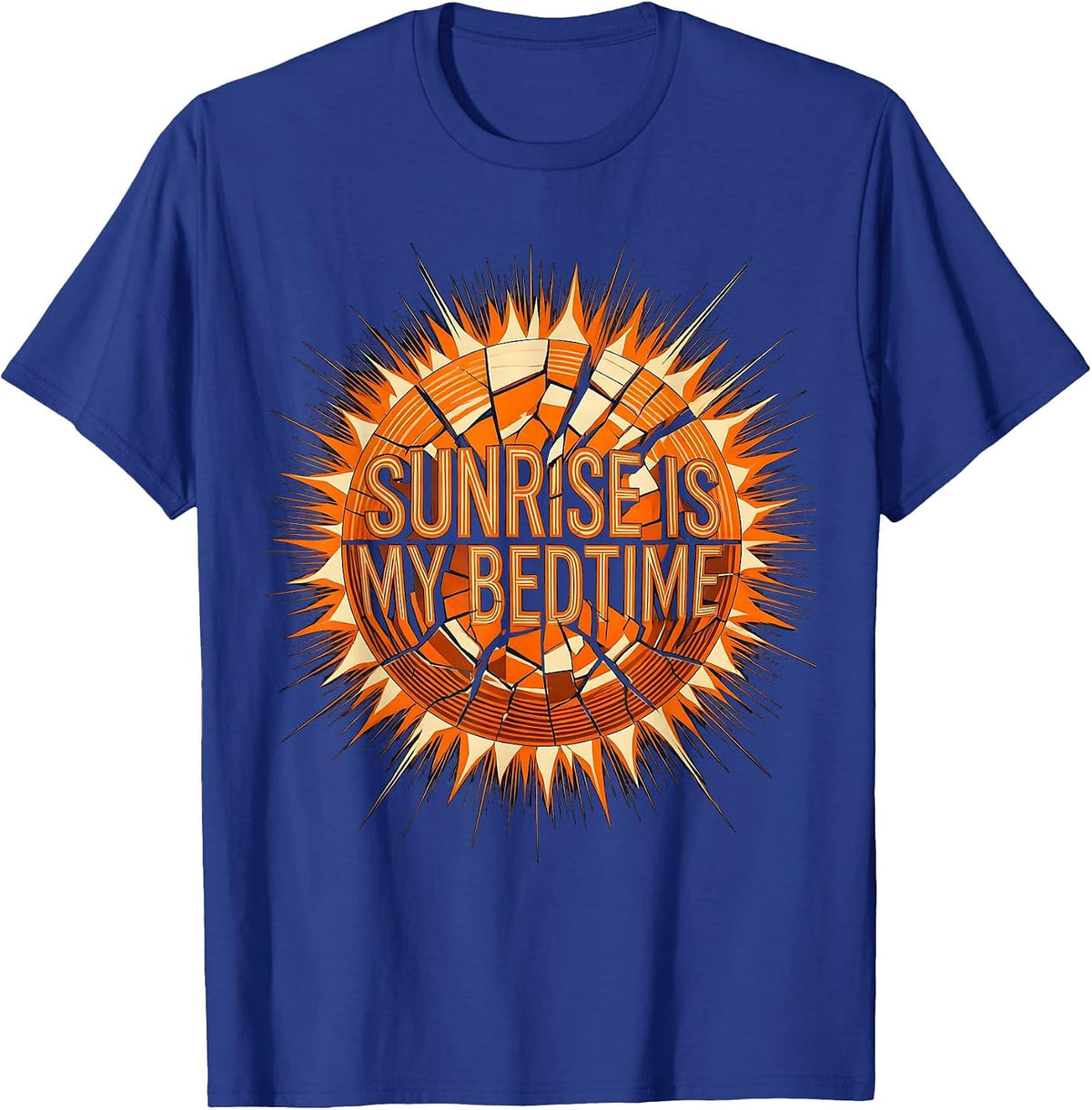Sunrise Is My Bedtime Rave Culture Design T-Shirt - Royal Blue