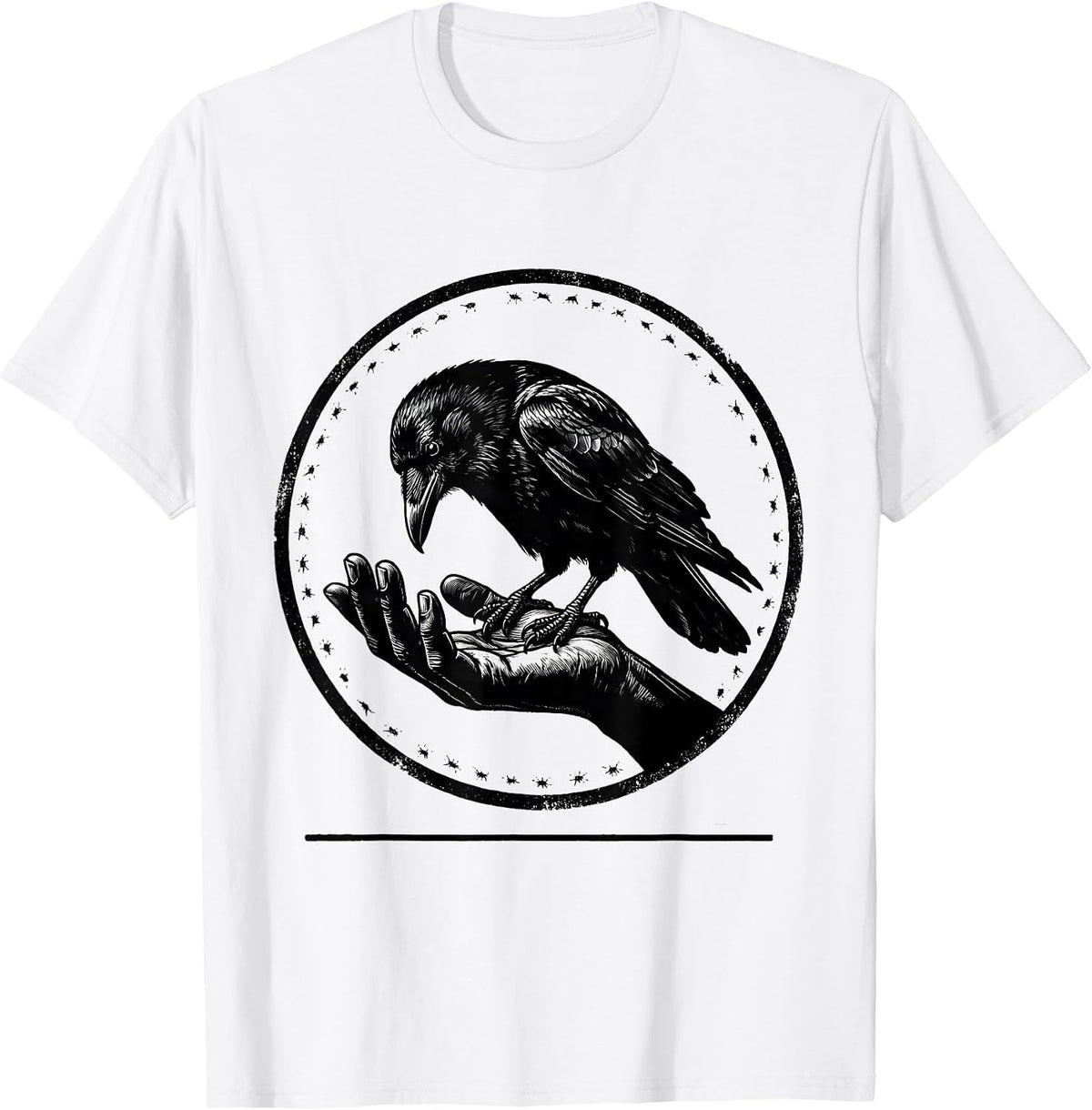 Men's Crow Raven Gothic Silhouette Bird Lover Humor T-Shirt - White