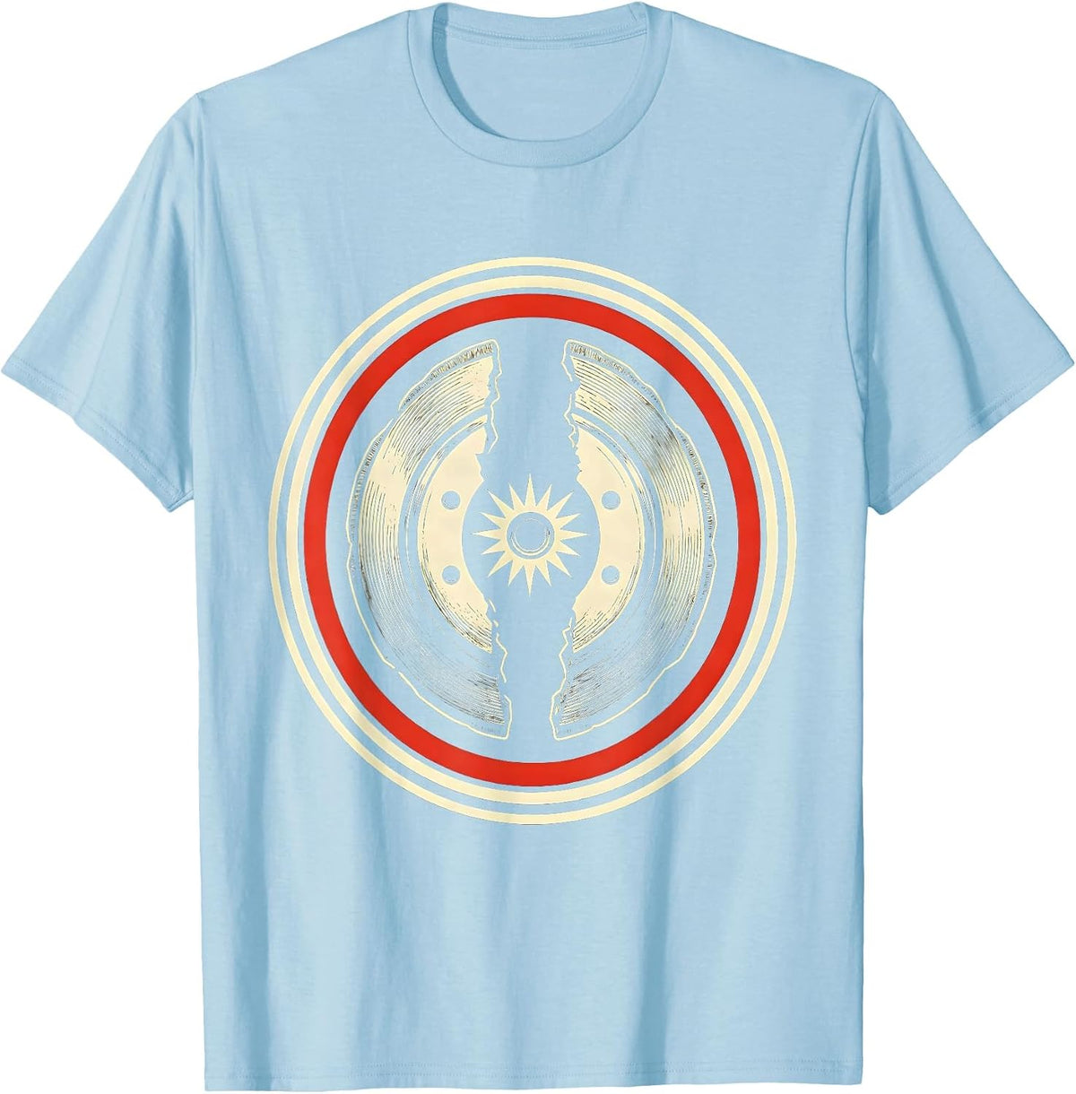 Men's Valley Forge Automotive Revolutionary Drum Brake Art T-Shirt - Baby Blue