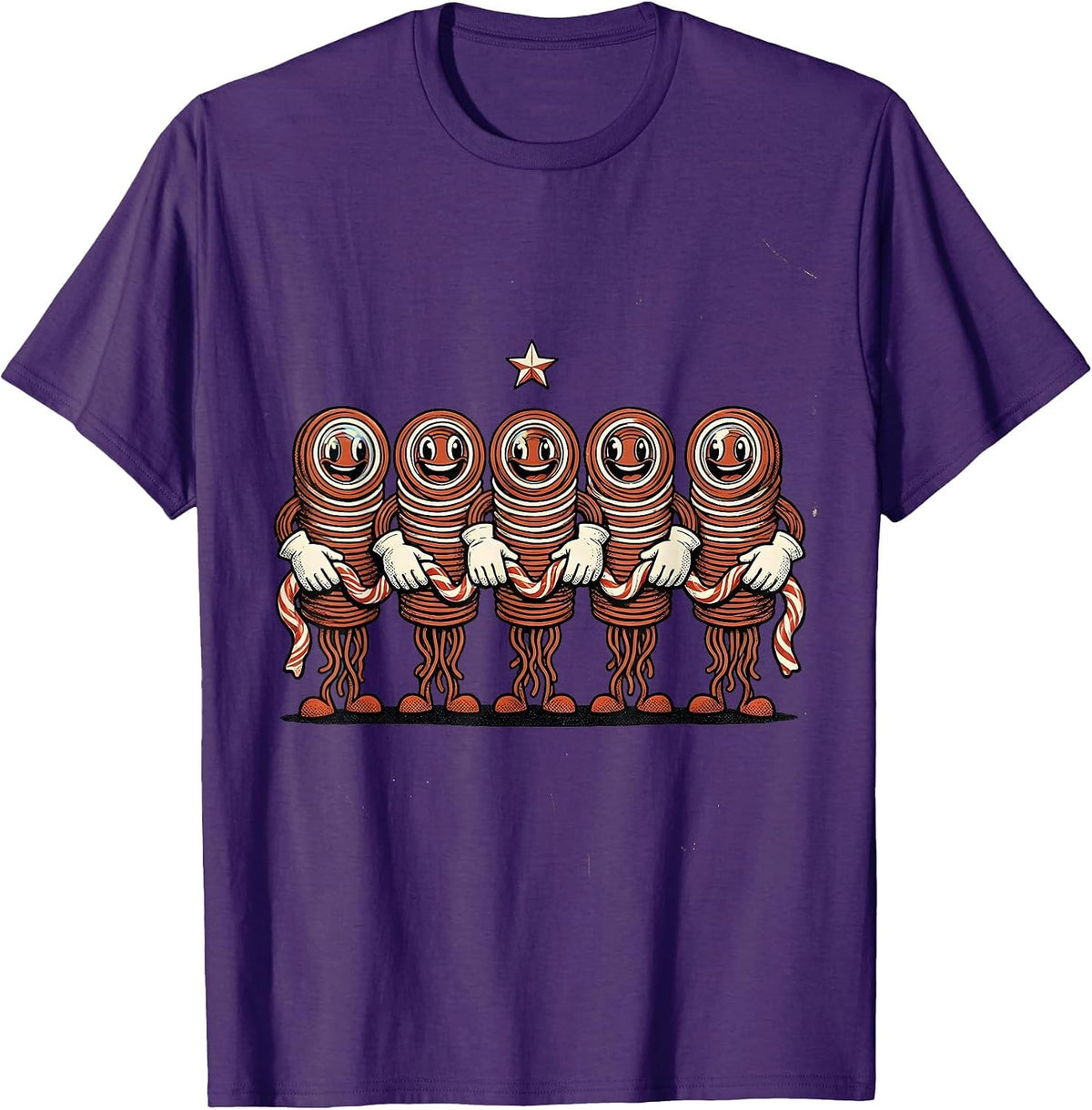 Retro Cartoon Trial Lens Characters Optometrist Christmas T-Shirt - Purple