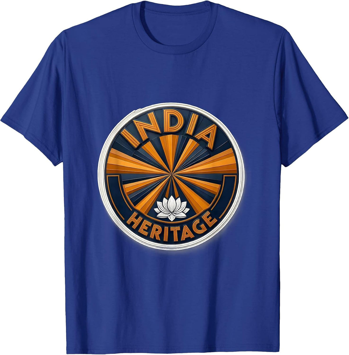 INDIA HERITAGE Vintage Patriotic India National Pride T-Shirt - Royal Blue