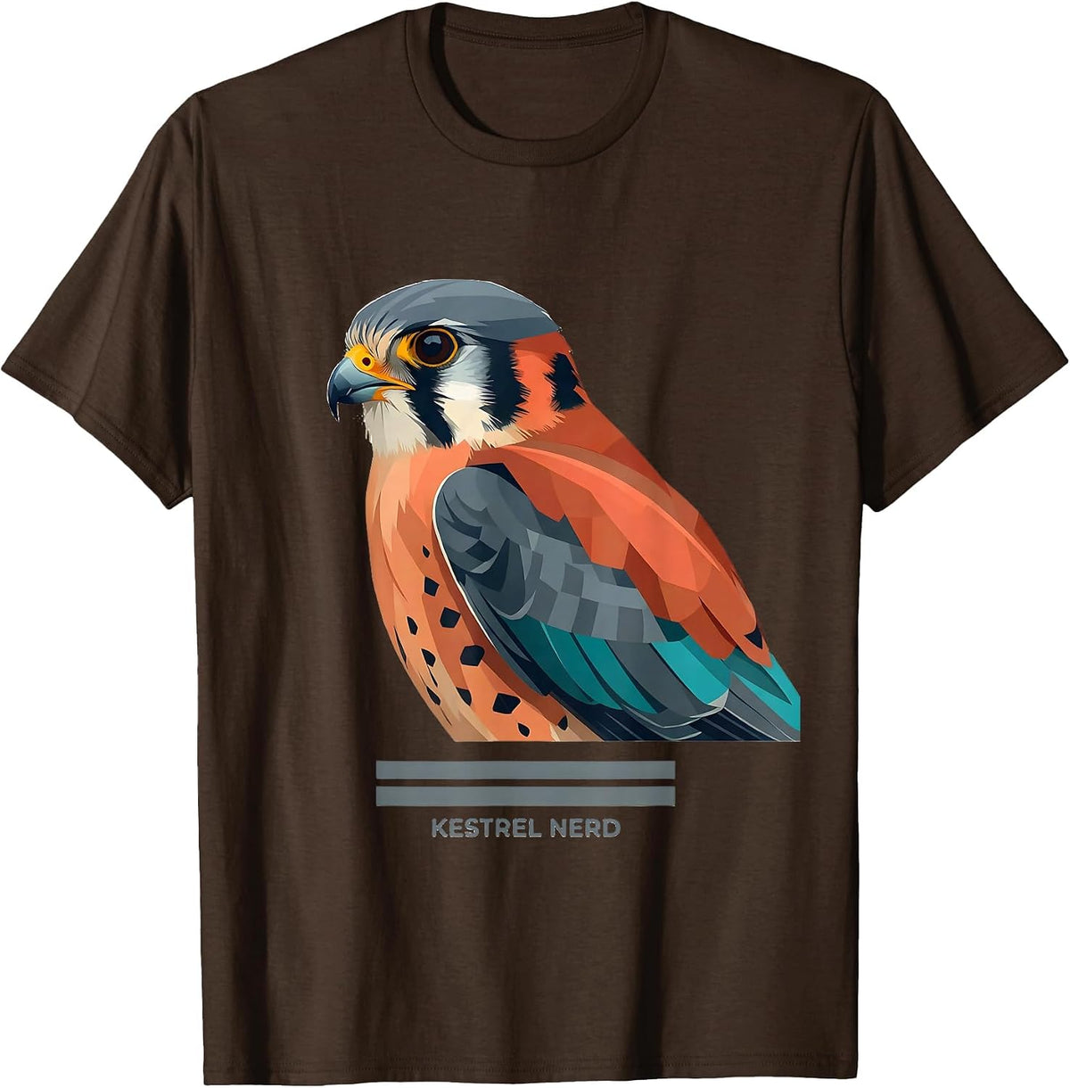 Men's Kestrel Nerd Funny Bird Watching Birding Bird Lover T-Shirt - Brown