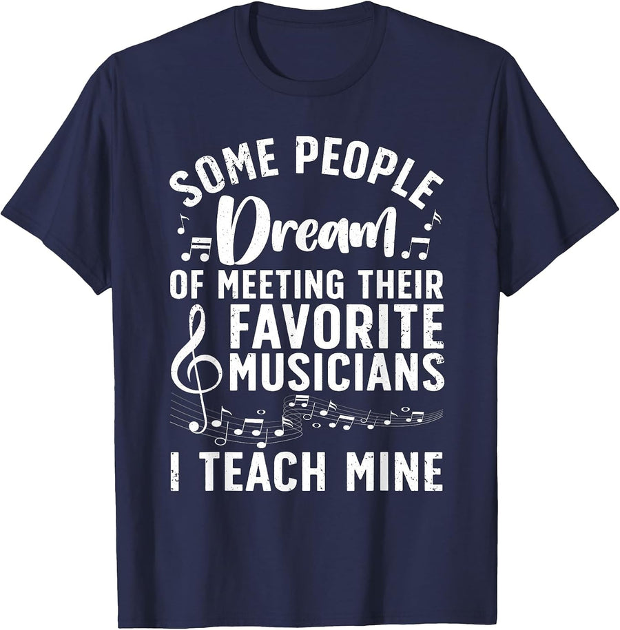 Best Music Teacher for Men Women Musician Band Piano Teacher T-Shirt - Navy Blue