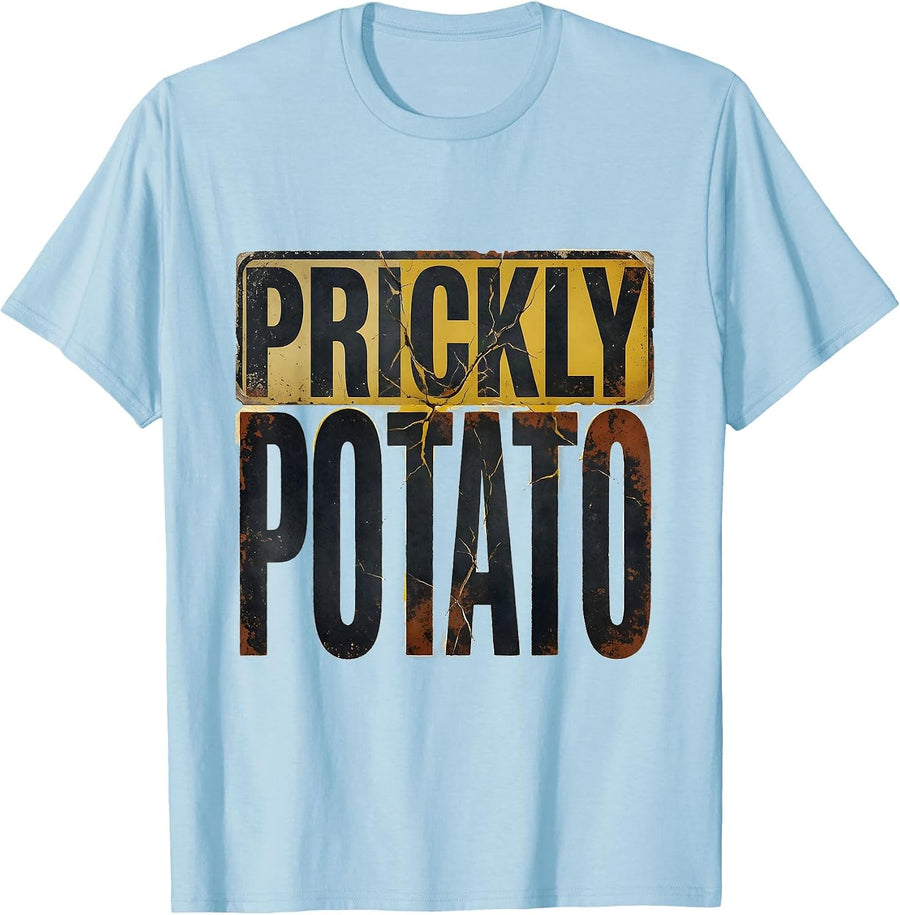 Men's Prickly Potato Distressed Funny Couples Thanksgiving T-Shirt - Baby Blue
