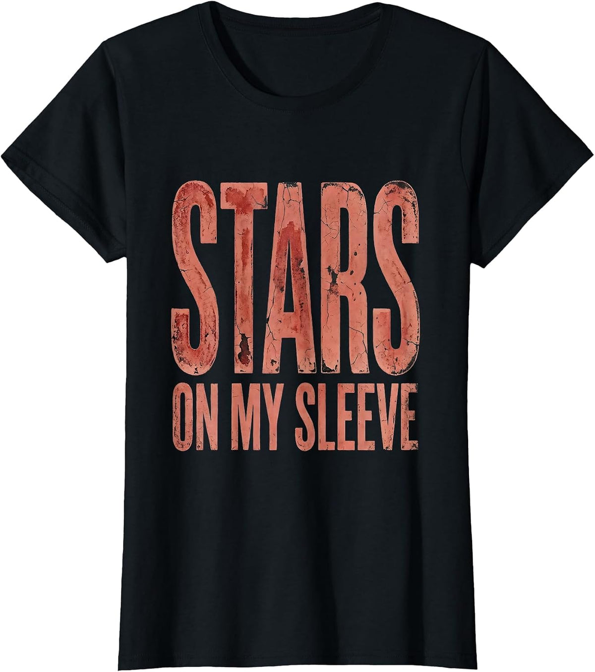 Stars on My Sleeve Red White Blue Patriotic Design T-Shirt - Black