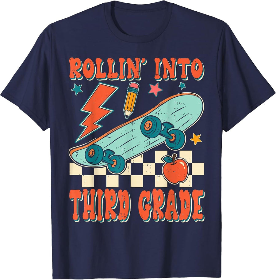 3rd Grade for Boys Back to School First Day of Third Grade T-Shirt - Navy Blue