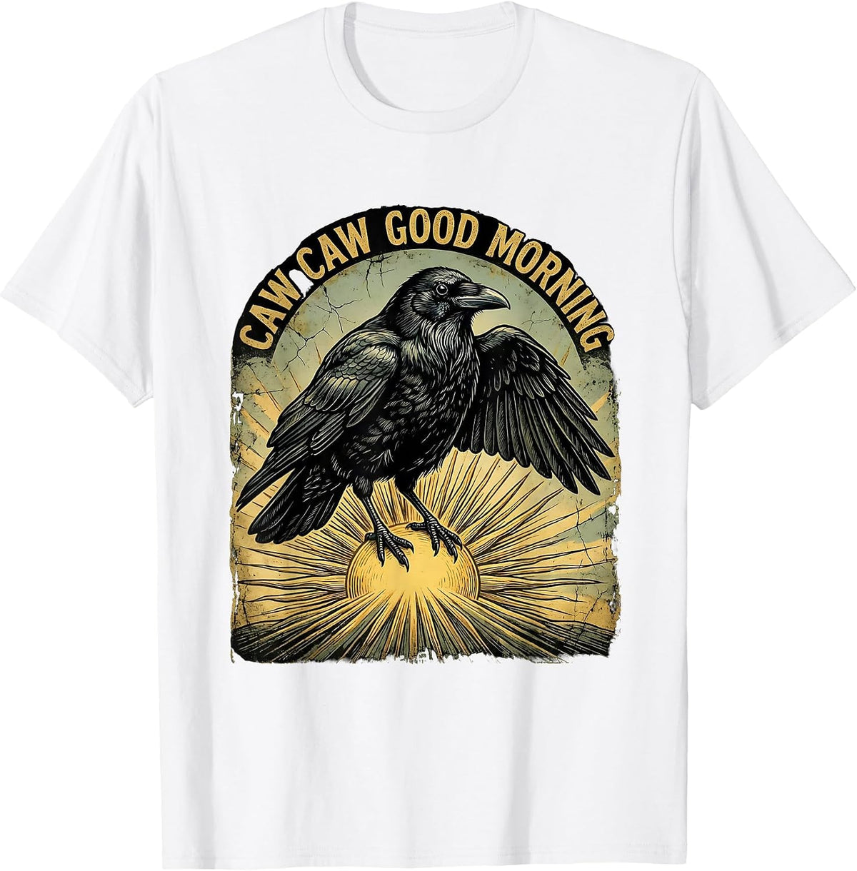 Men's Caw Caw Good Morning Crow Lover Design T-Shirt - White