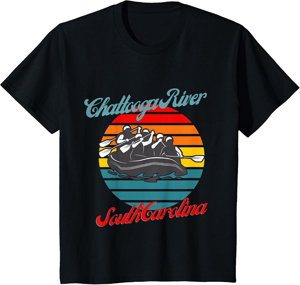 Chattooga River South Carolina White Water Rafting T-Shirt - Black