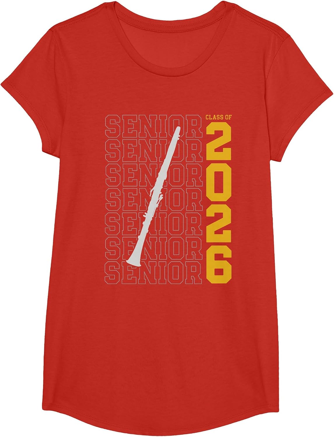 Class of 2026 Senior Clarinet Player for Clarinetist T-Shirt - Girls Red