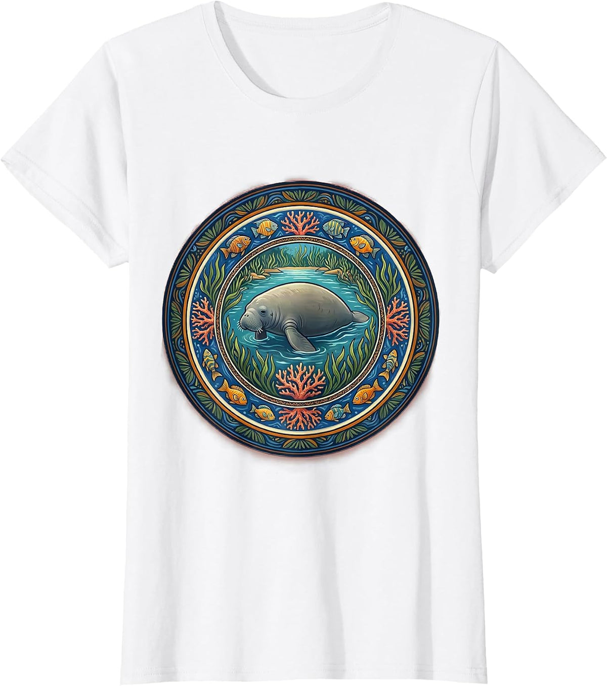 Puerto Rico Manatee Lagoon Graphic Design T-Shirt - White