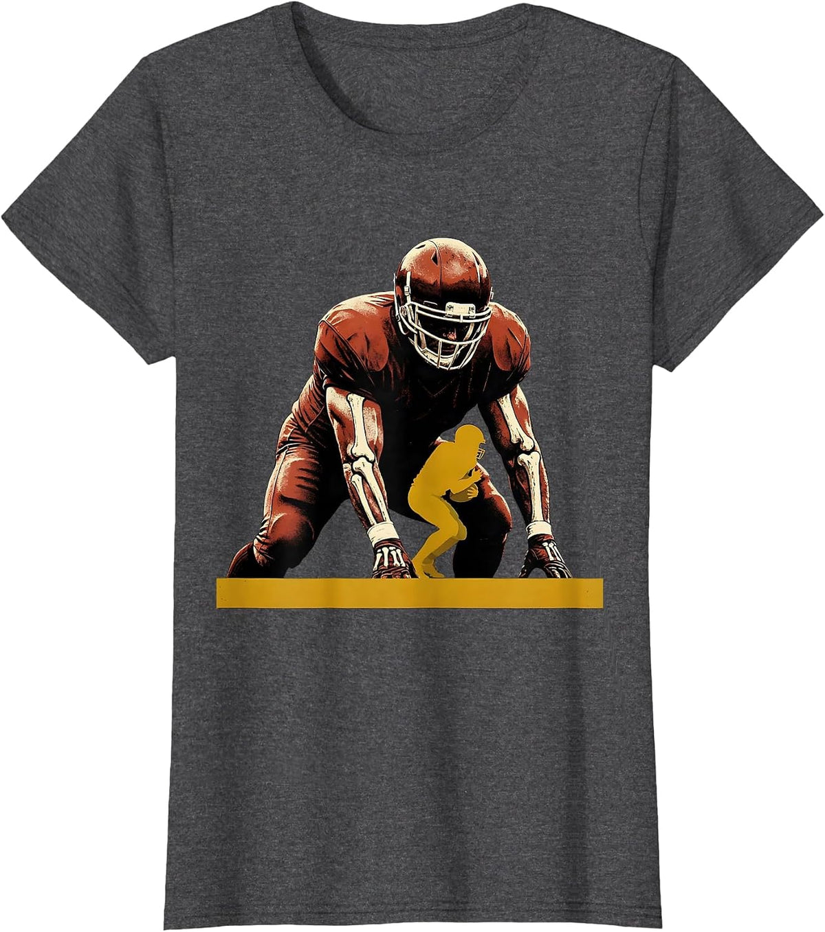 Women's Lineman Blocking Mass Football Player Humor T-Shirt - Dark Heather Grey