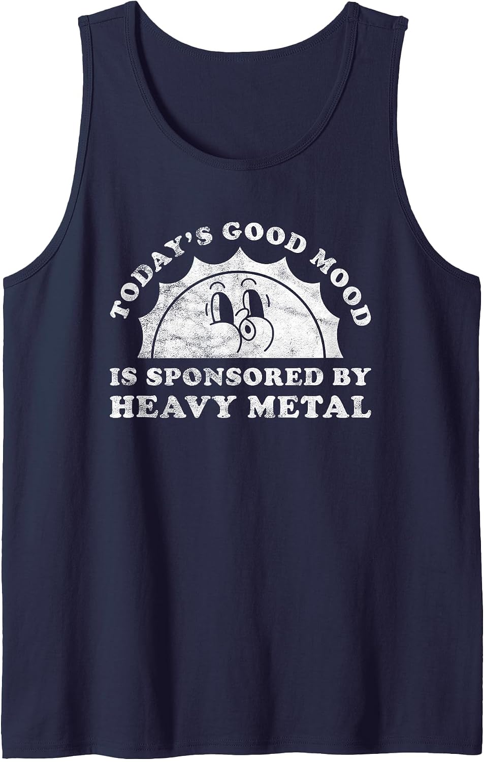 Funny Cute Vintage Retro Heavy Metal or Heavy Metal Tank Top - Navy Blue