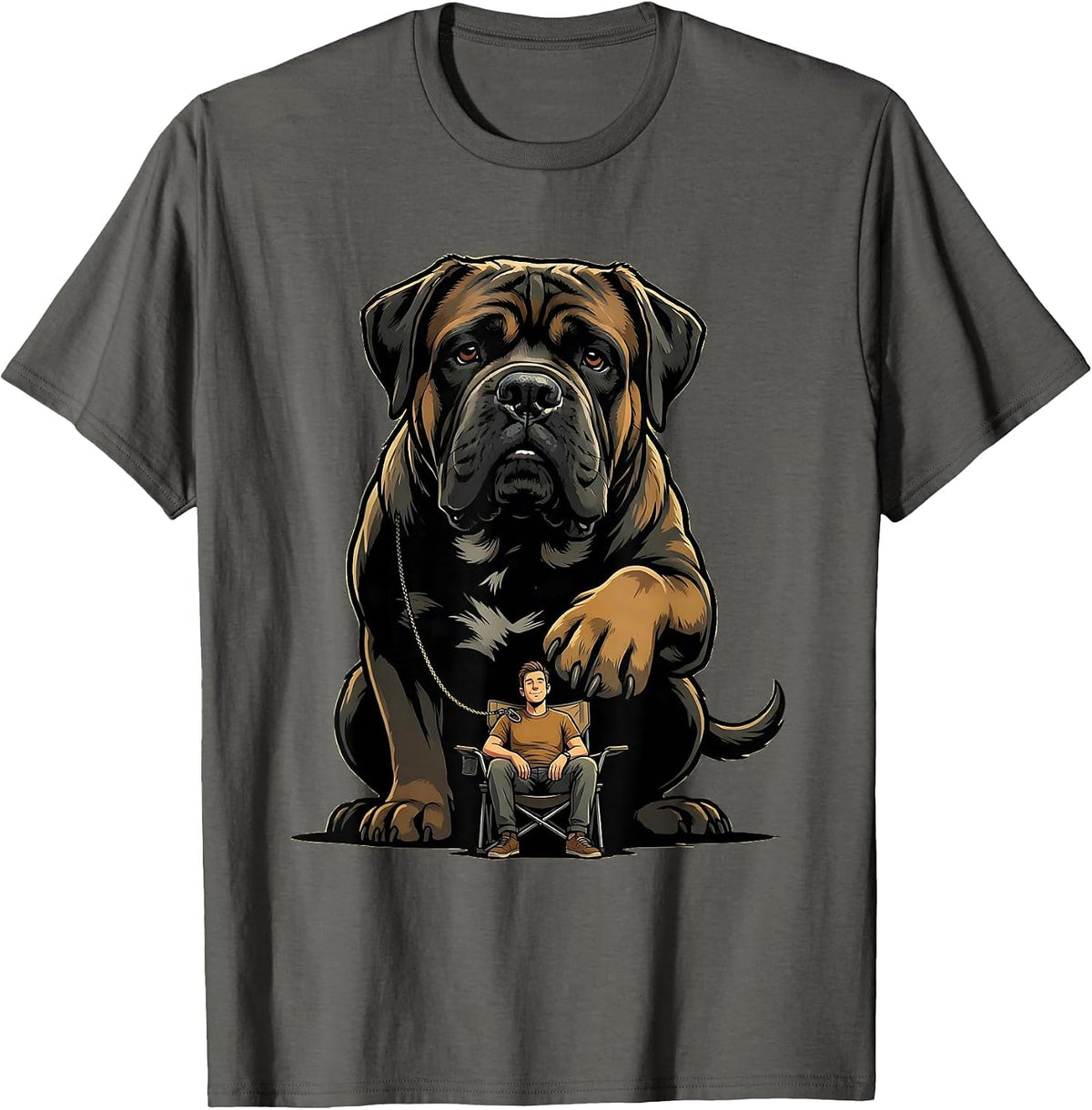 Cane Corso Cartoon Dog Owner Humor T-Shirt - Asphalt Grey