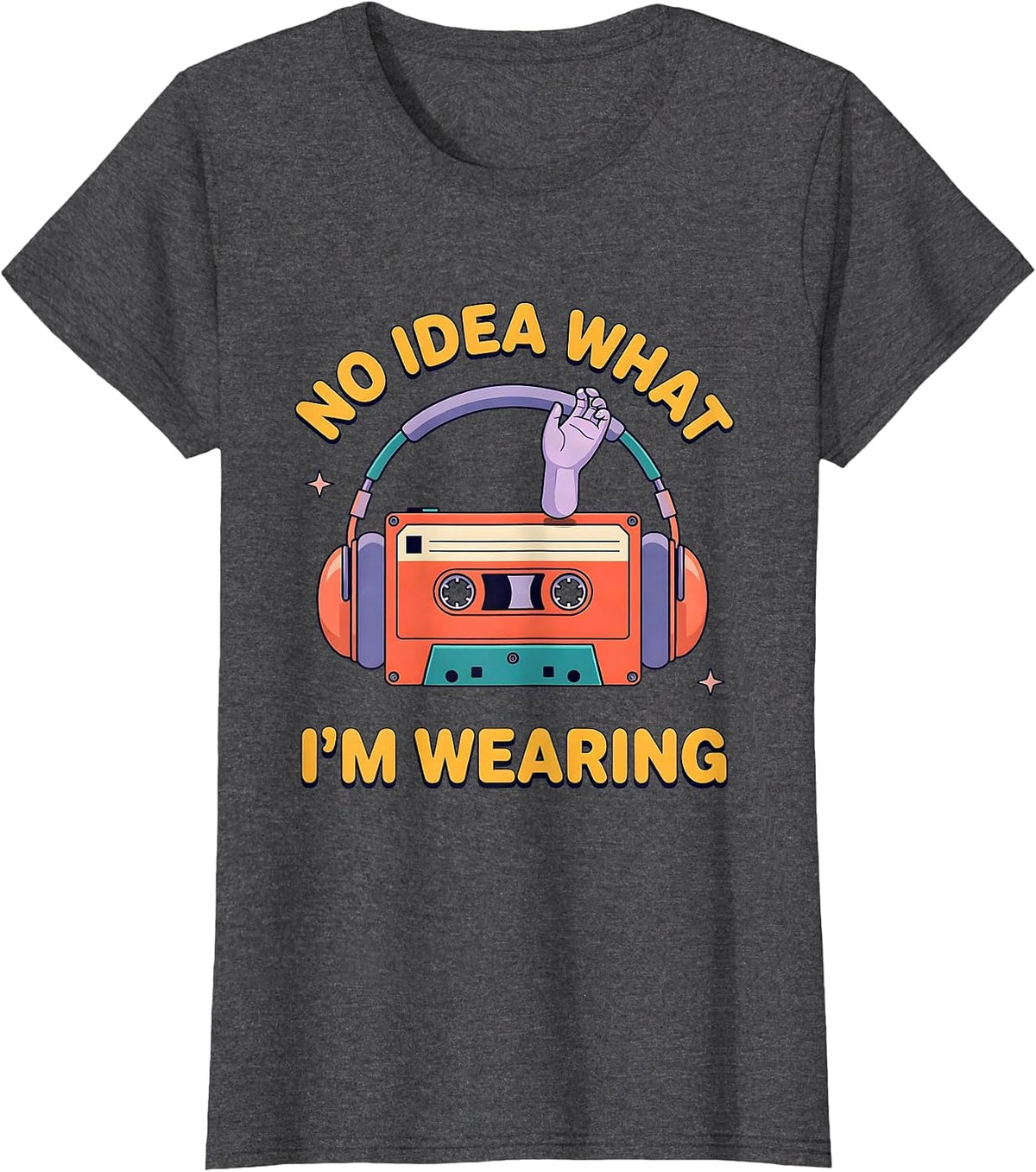 Women's No Idea What I'm Wearing Funny 80s 90s Retro Party Costume T-Shirt - Dark Heather Grey