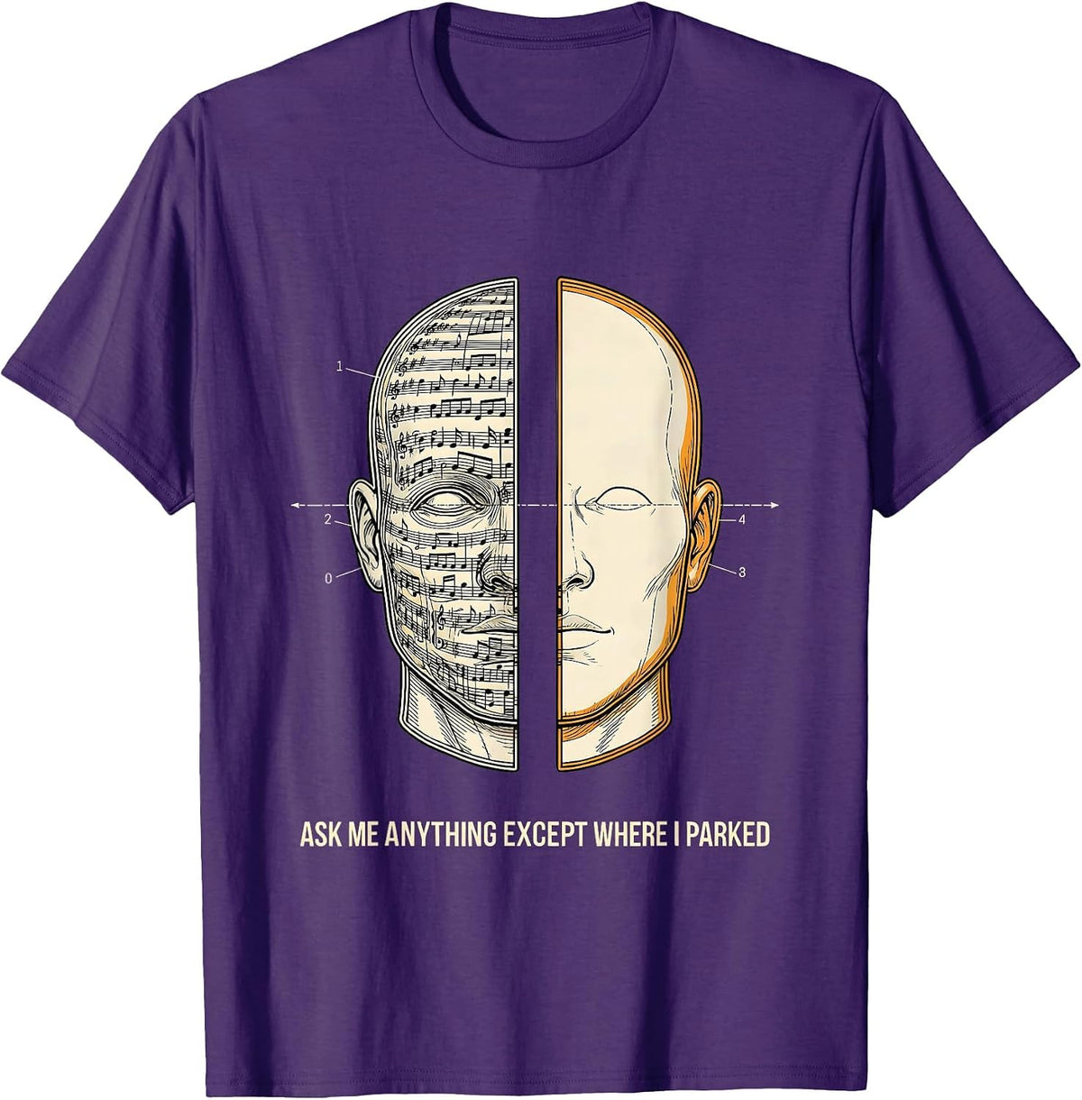 Ask Me Anything Except Where I Parked Funny Music Lover T-Shirt - Purple