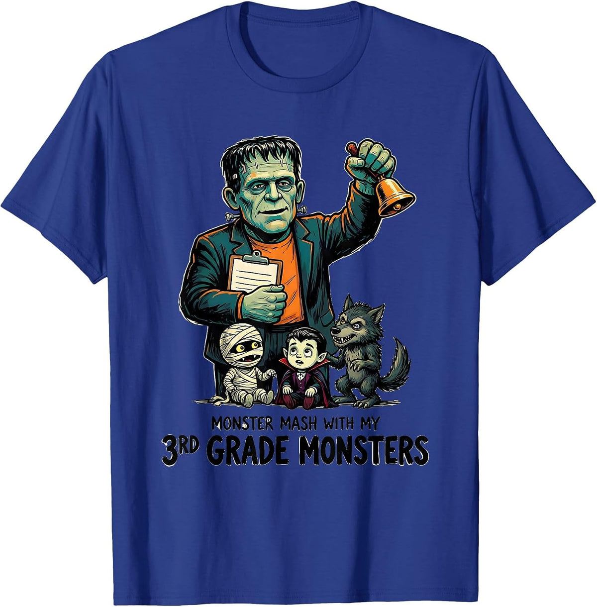 Monster Mash With My 3rd Grade Monsters Funny Teacher T-Shirt - Royal Blue