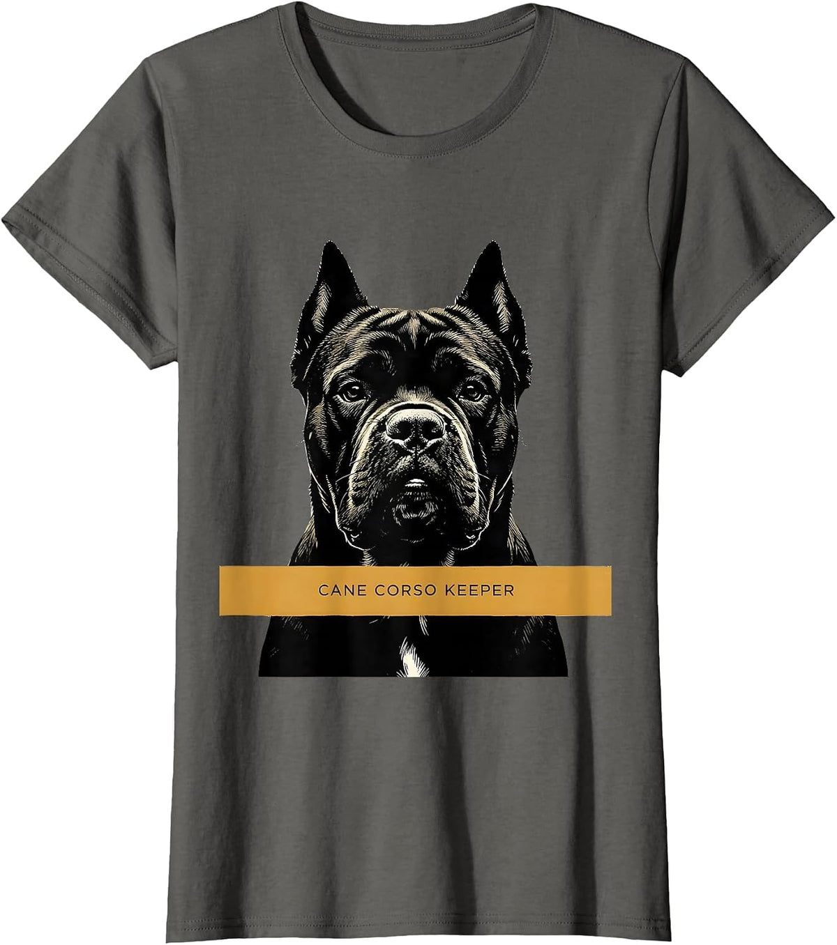 Women's Cane Corso Keeper Minimalist Dog Lover Gift T-Shirt - Asphalt Grey